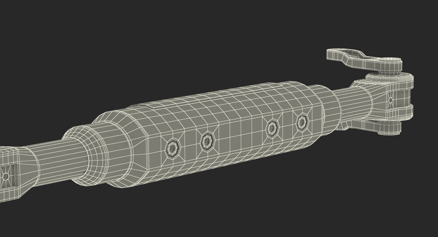 3D model Anodized Ram Hydraulic Cylinder 3 Sci Fi