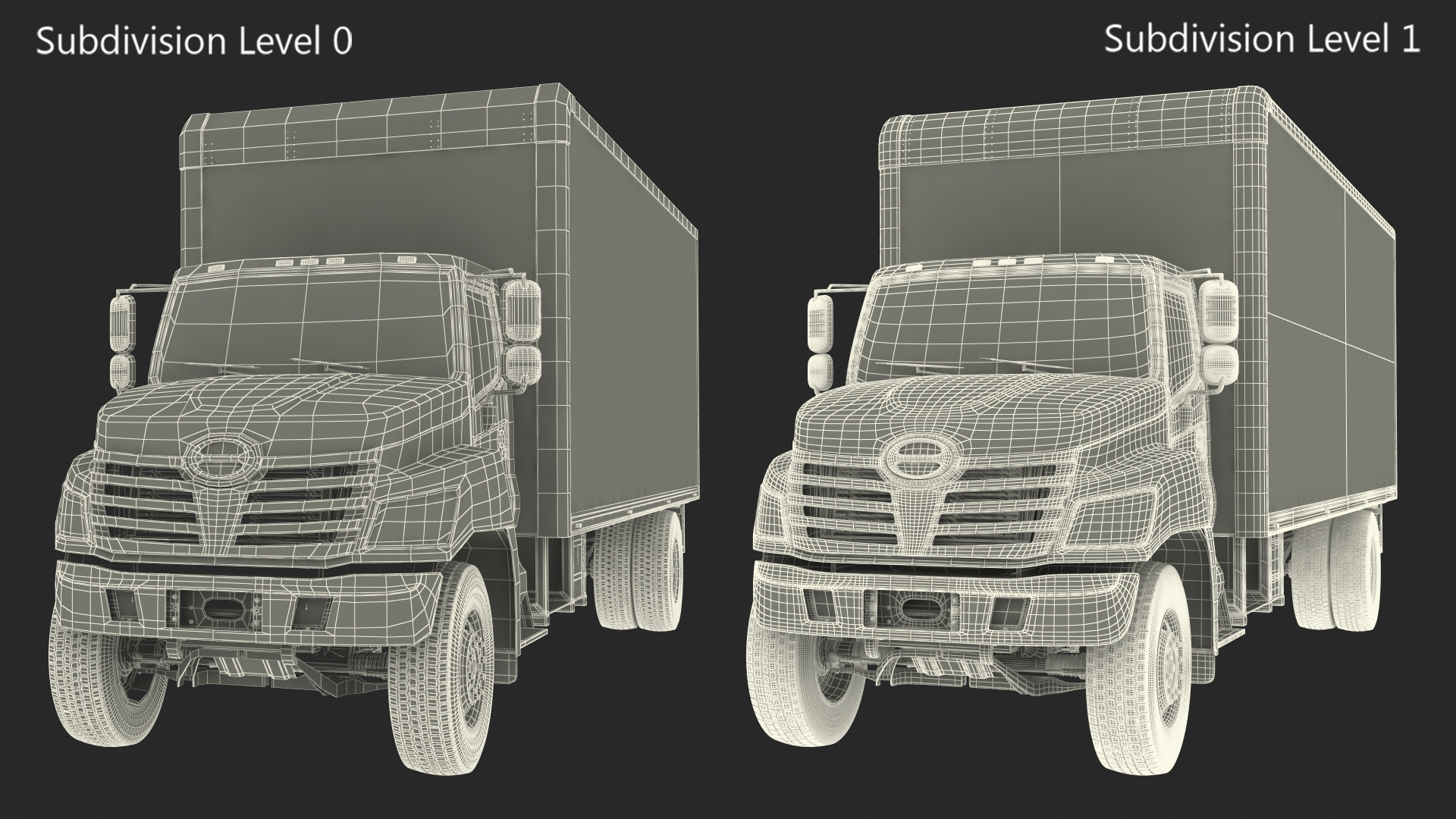 Large Cargo Box Truck Simple Interior 3D