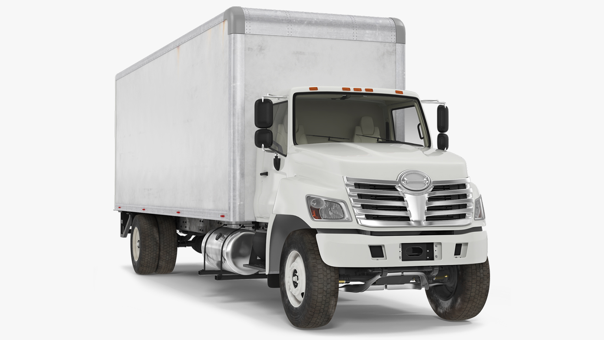 Large Cargo Box Truck Simple Interior 3D