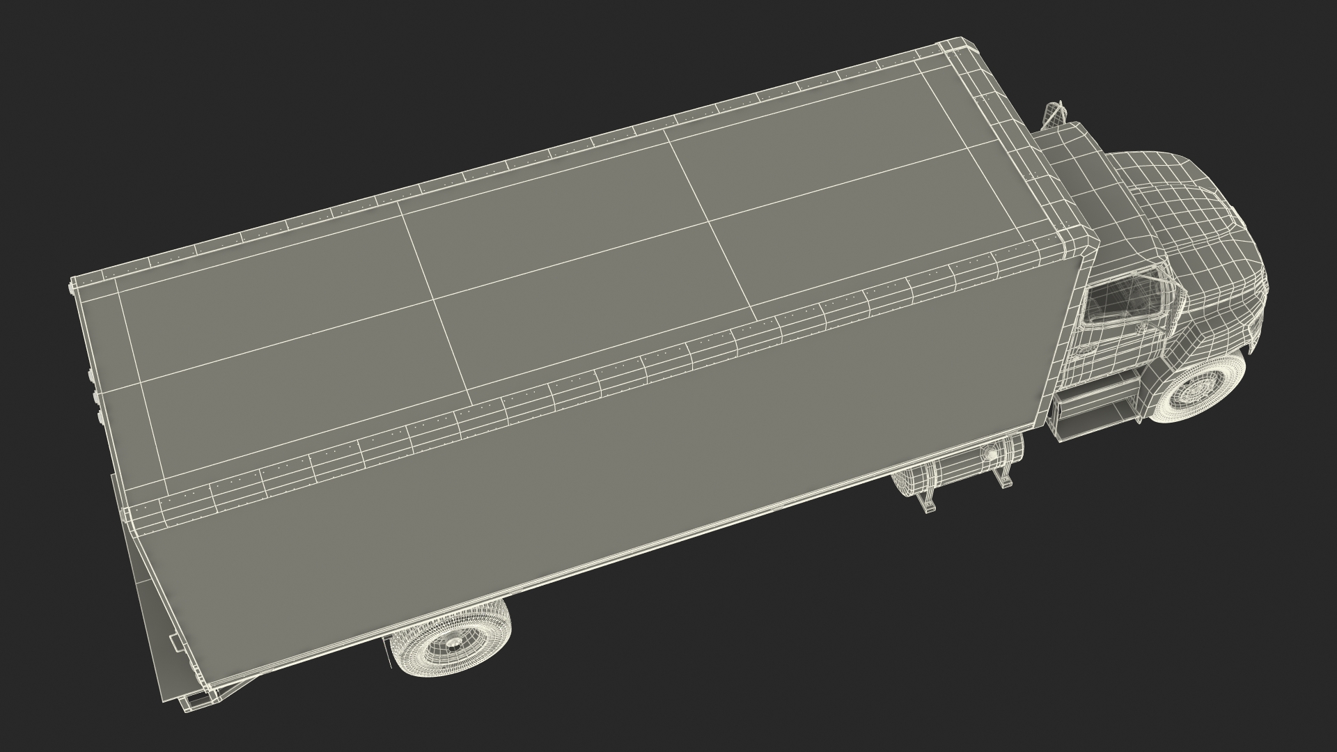 Large Cargo Box Truck Simple Interior 3D