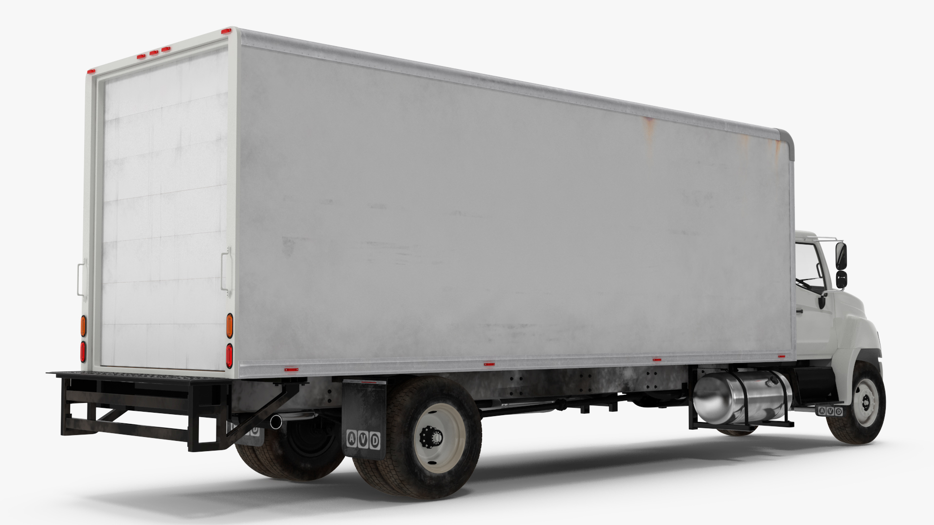 Large Cargo Box Truck Simple Interior 3D