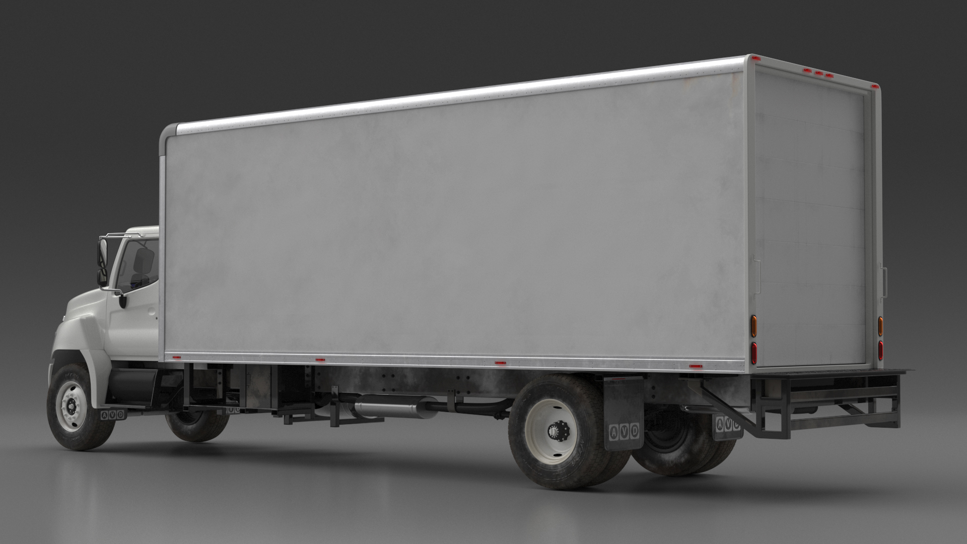 Large Cargo Box Truck Simple Interior 3D
