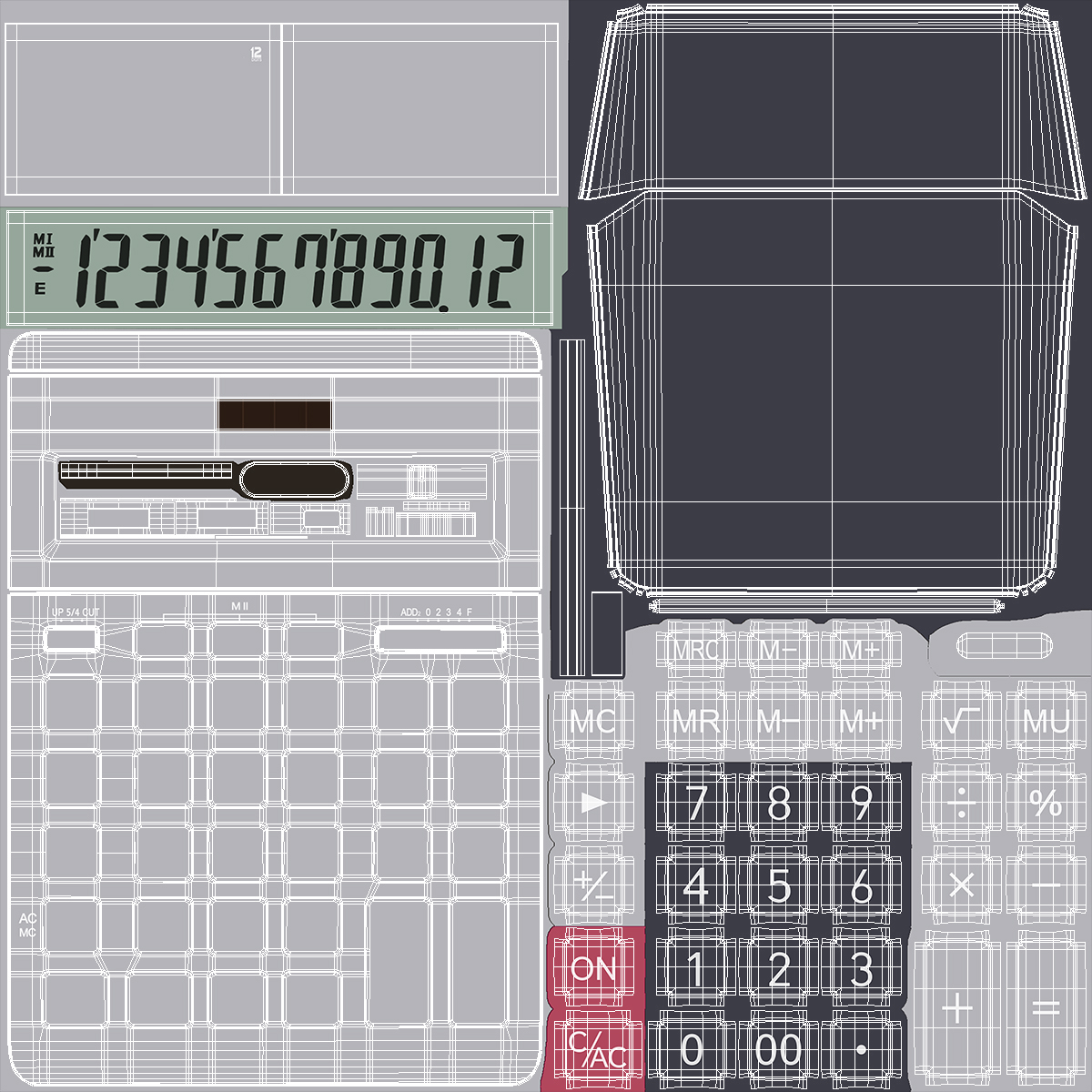 3D Grey Calculator Generic model