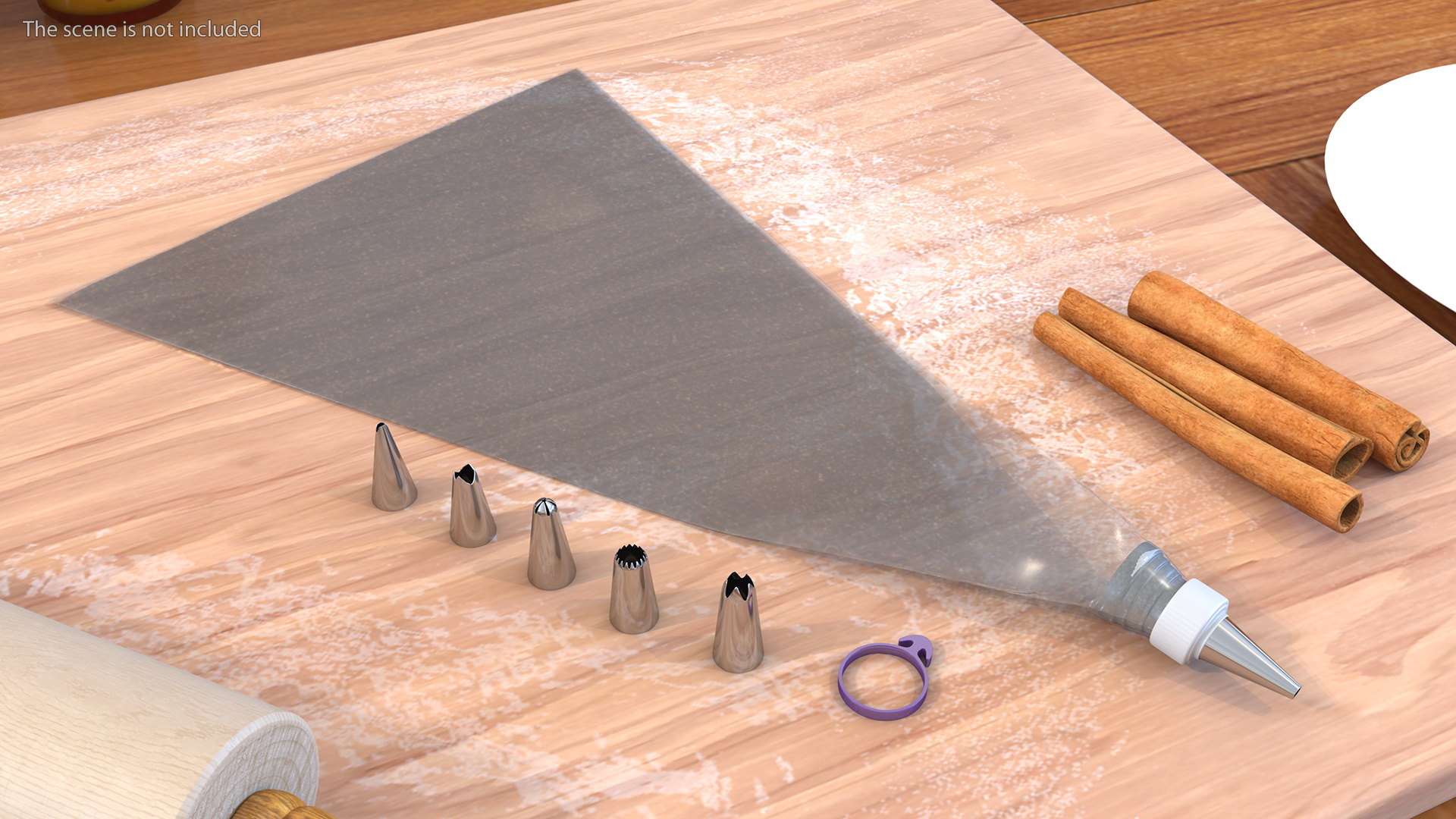 3D Piping Bag with Steel Nozzles Set model