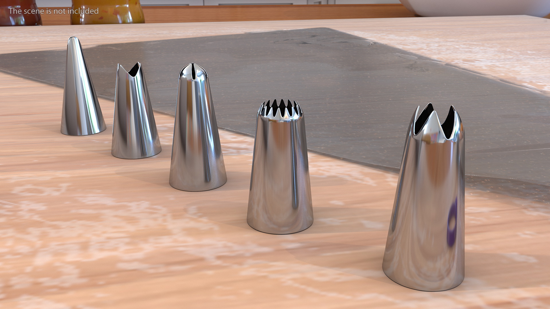 3D Piping Bag with Steel Nozzles Set model