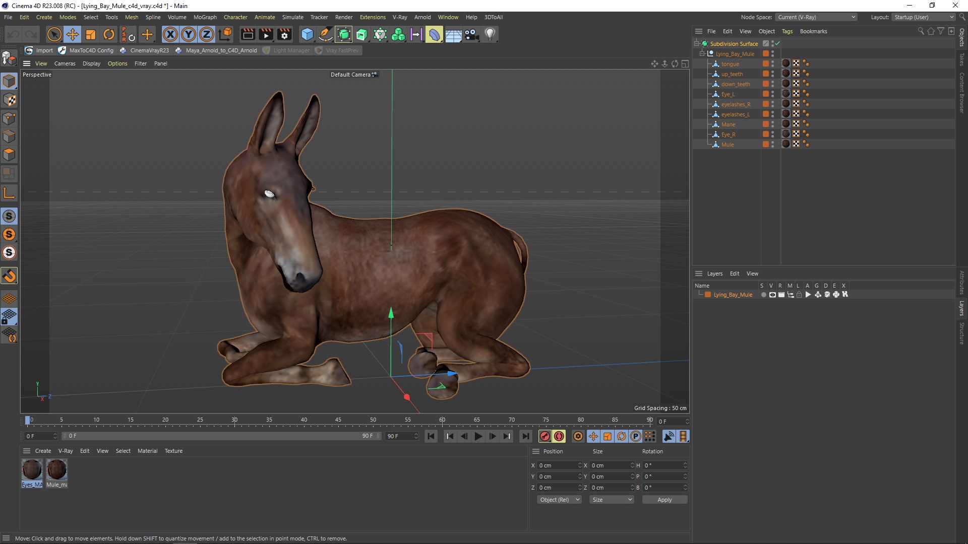 Lying Bay Mule 3D model