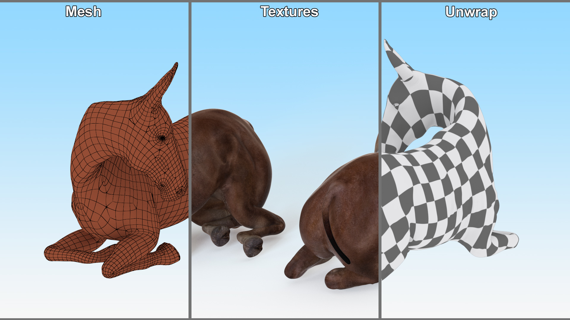 Lying Bay Mule 3D model
