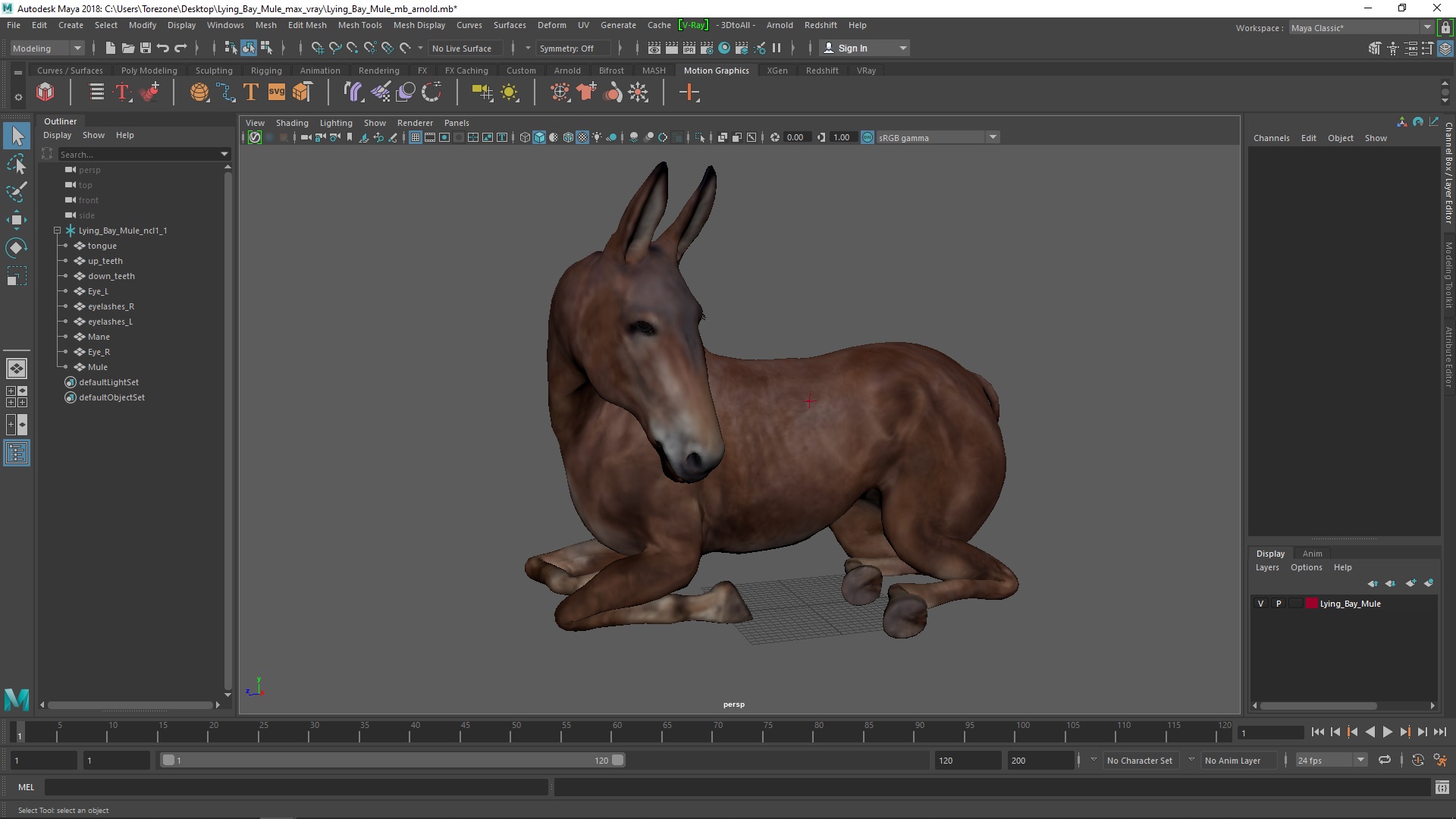 Lying Bay Mule 3D model
