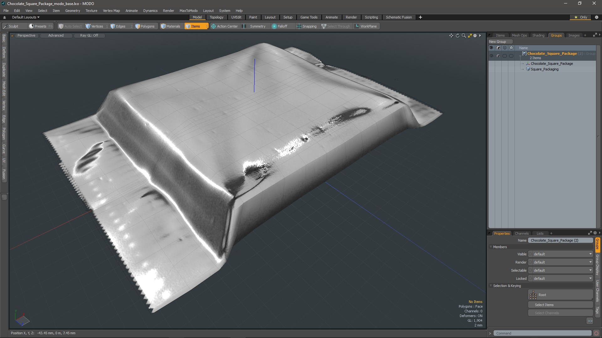 Chocolate Square Package 3D model