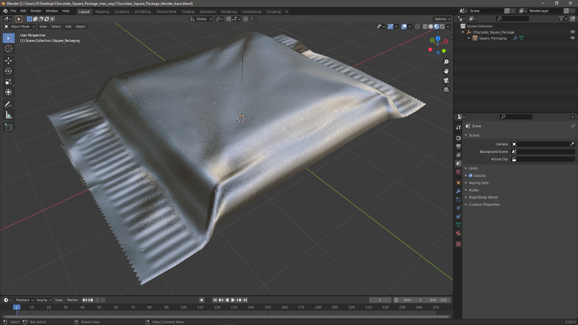 Chocolate Square Package 3D model