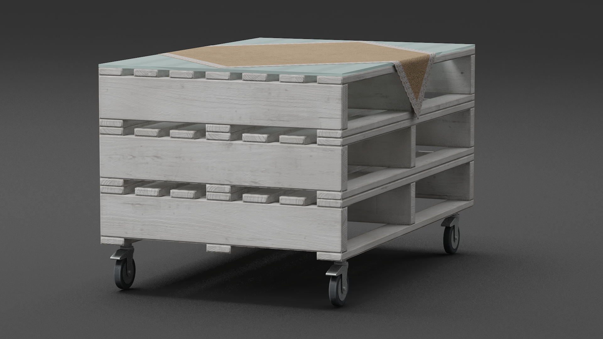 3D model Pallet Coffee Table White