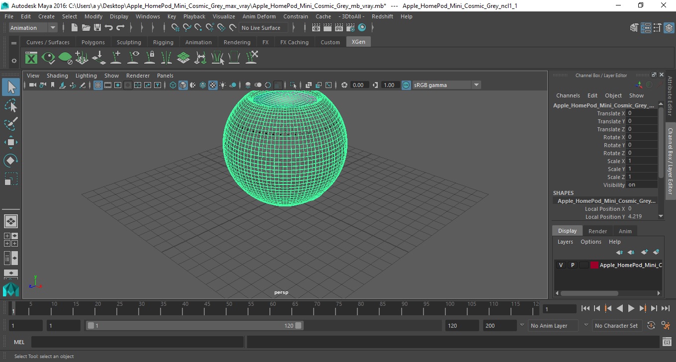 3D model Apple HomePod Mini Cosmic Grey