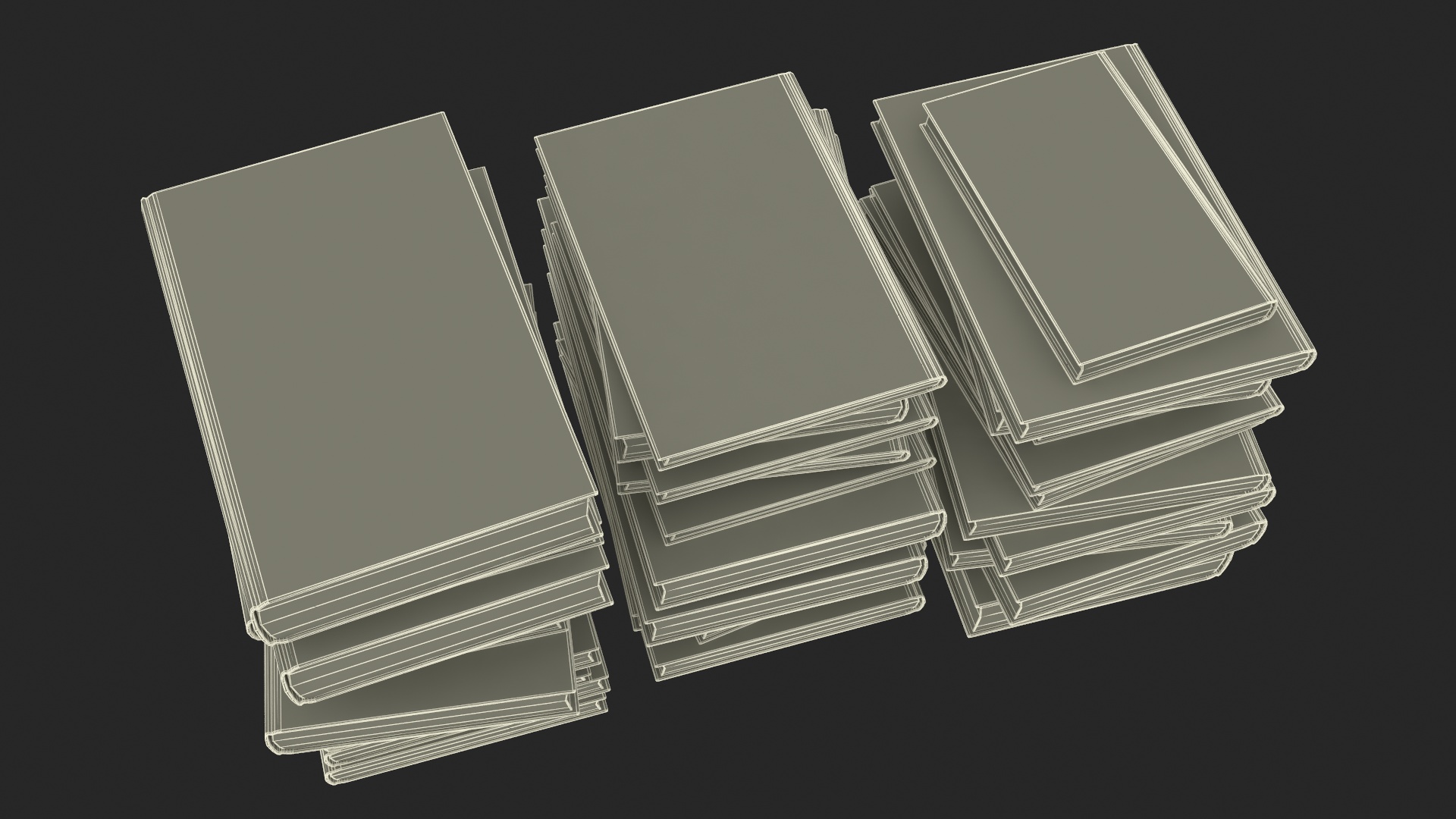 3D Modern Books Stack model