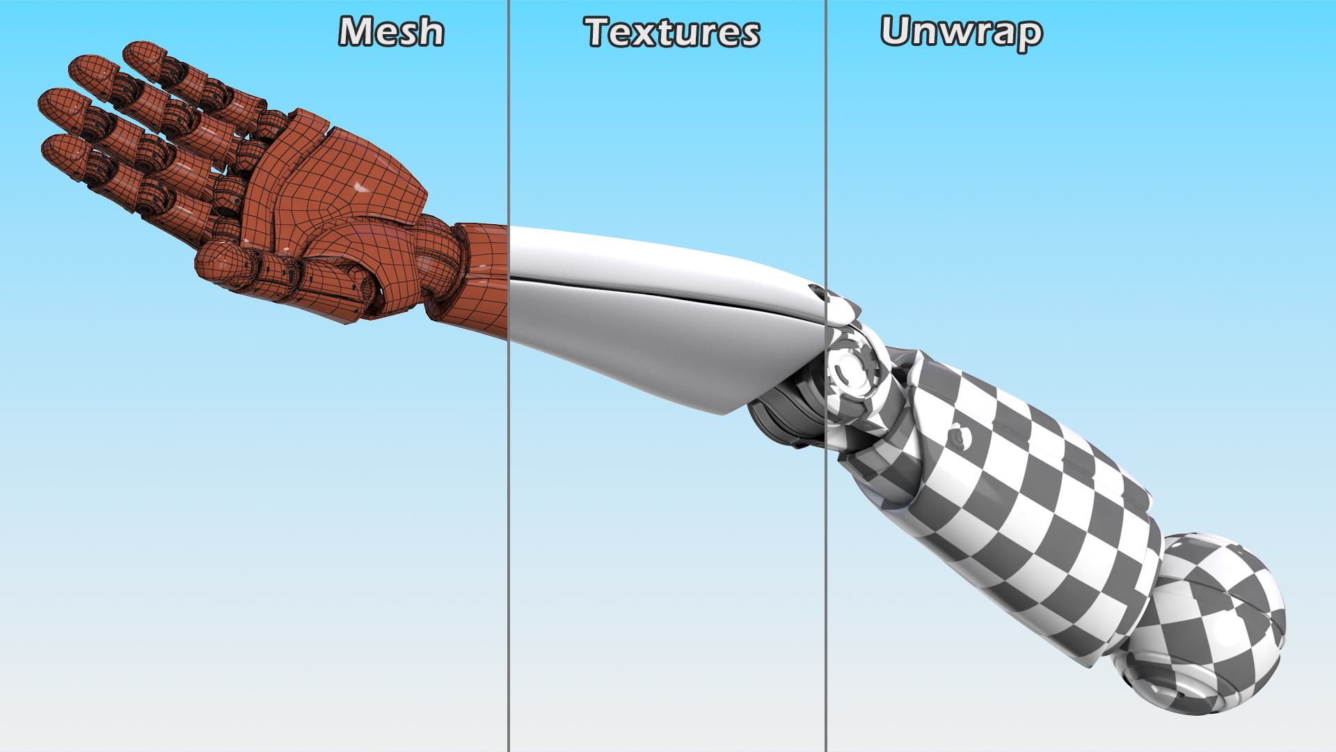 Cyborg Hand Rigged for Cinema 4D 3D
