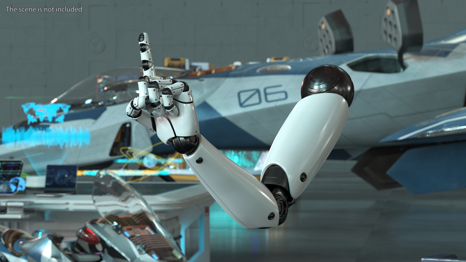 Cyborg Hand Rigged for Cinema 4D 3D