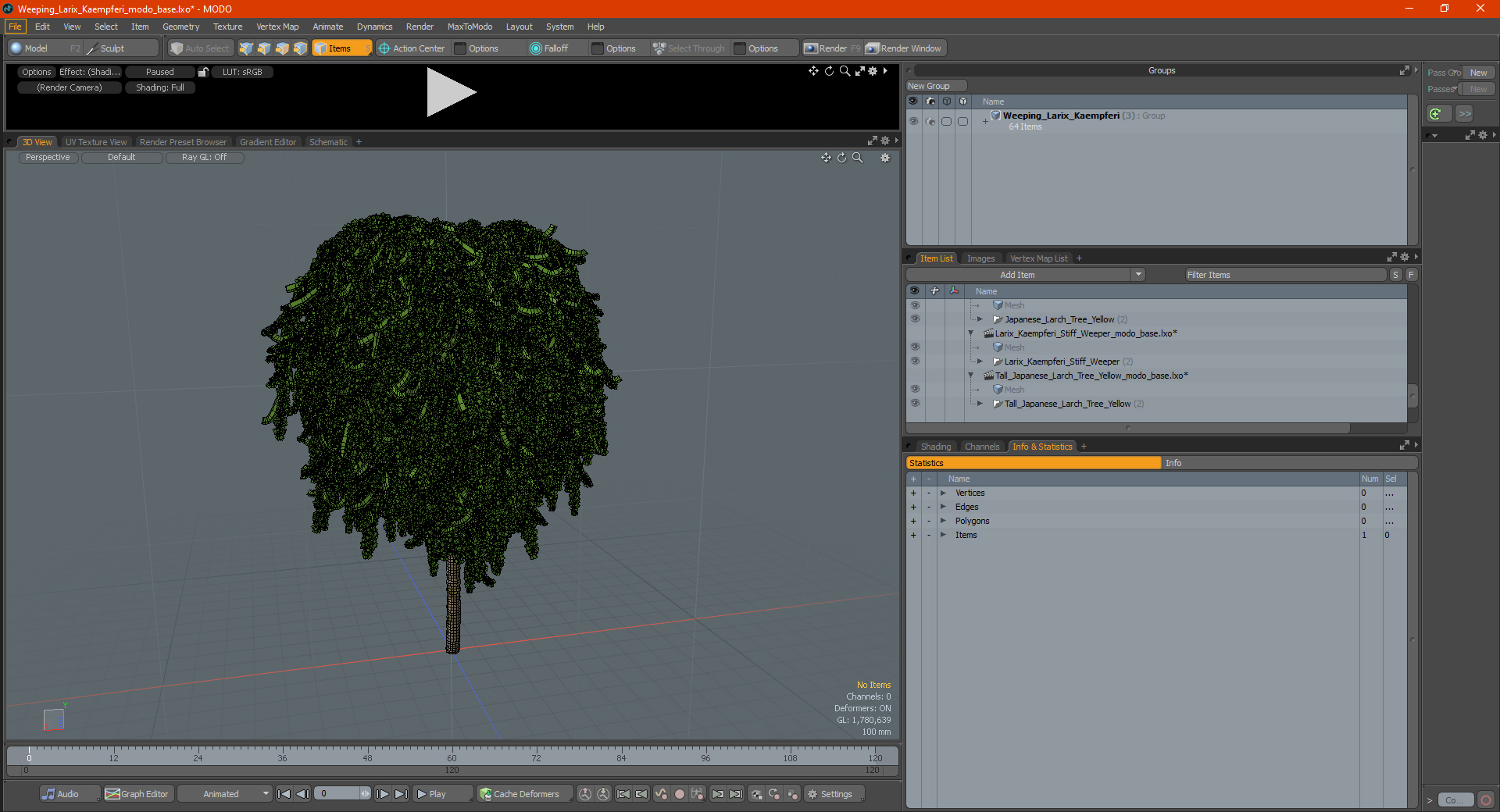 3D Weeping Larix Kaempferi model