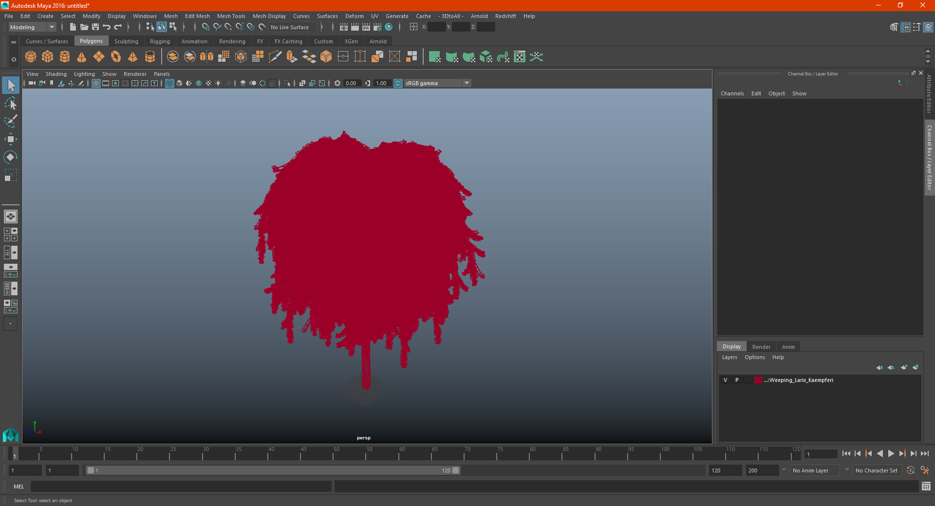 3D Weeping Larix Kaempferi model