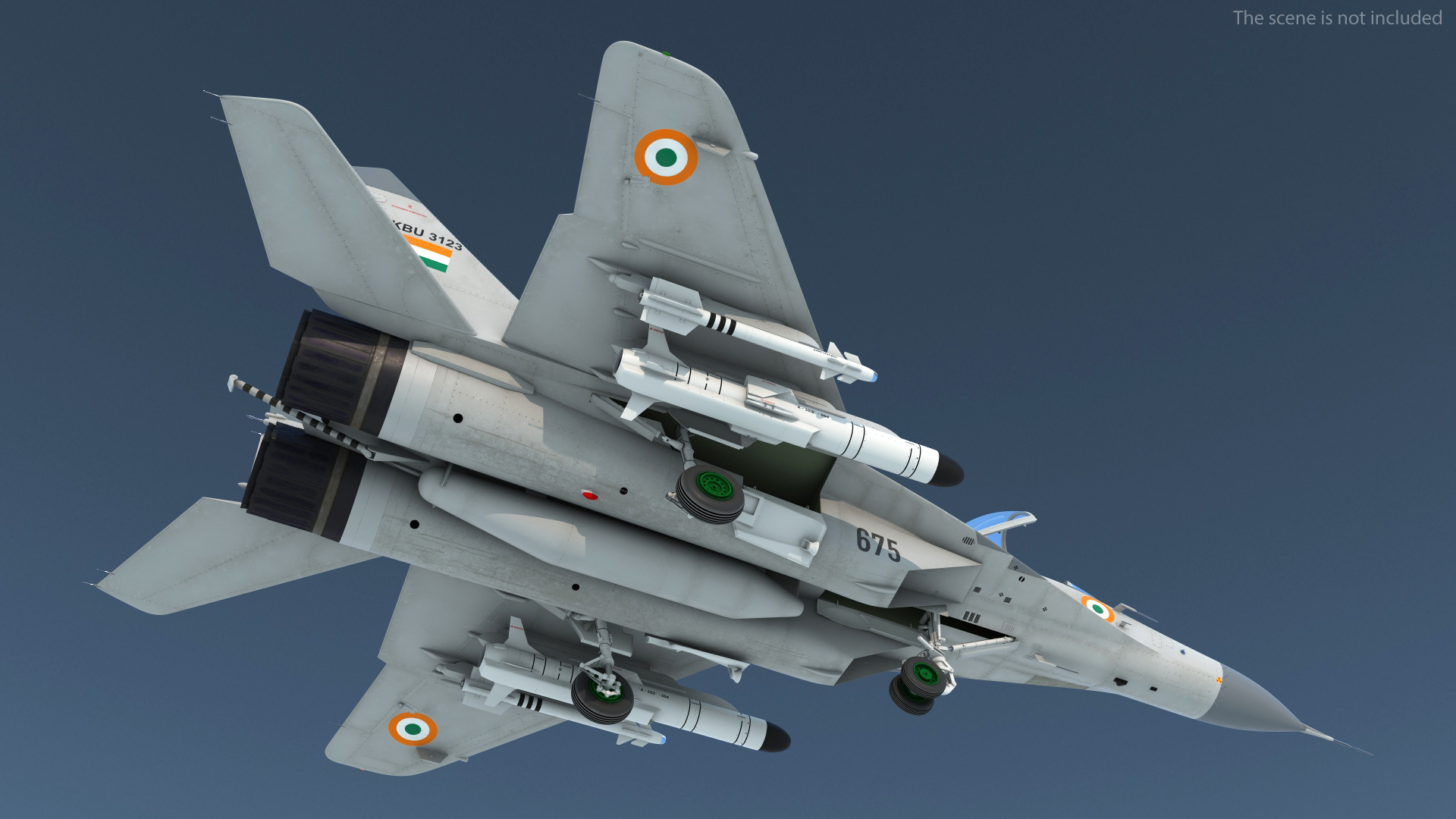 3D model MiG 29K Fulcrum D Indian Navy with Armament Rigged