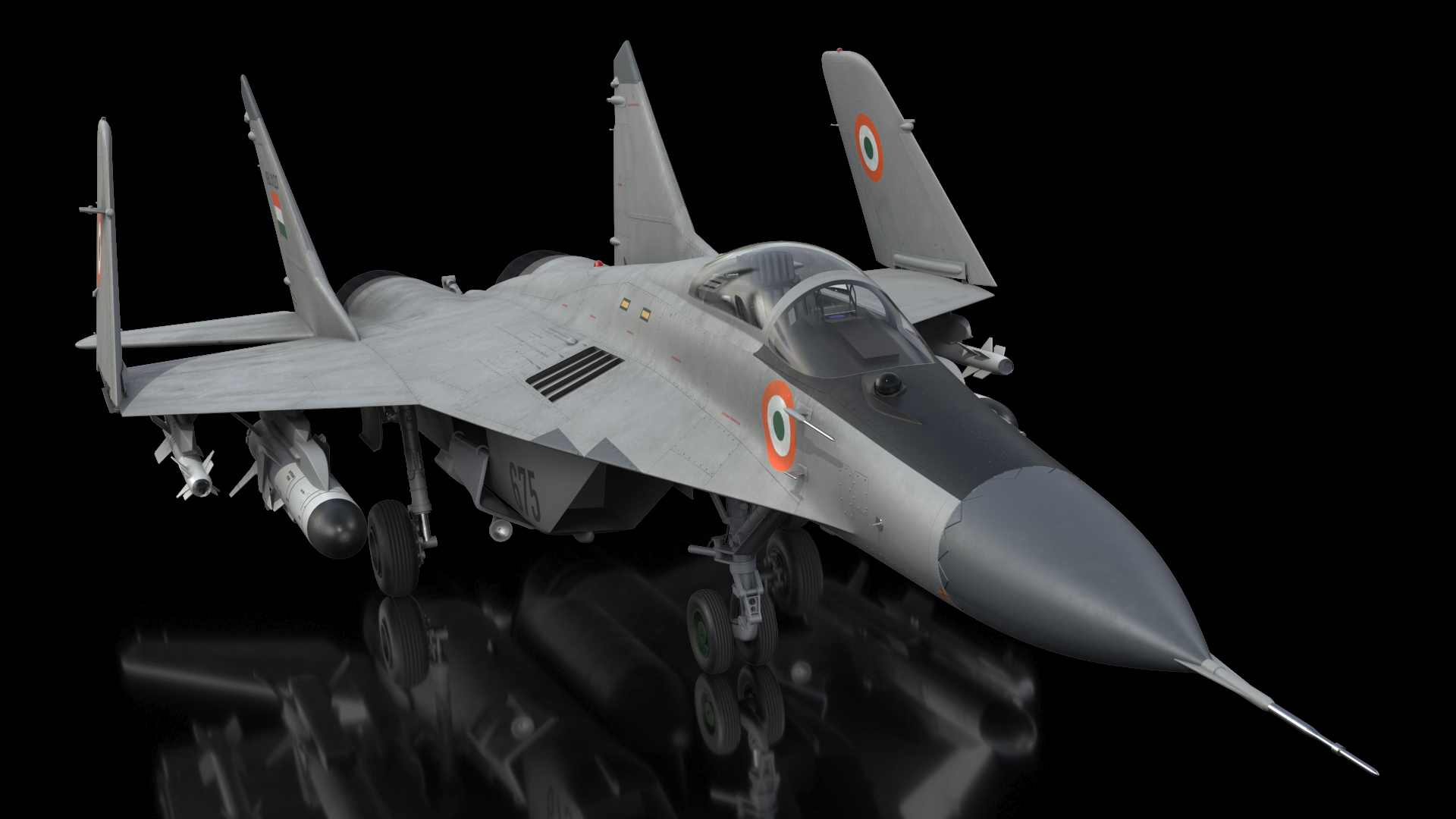 3D model MiG 29K Fulcrum D Indian Navy with Armament Rigged