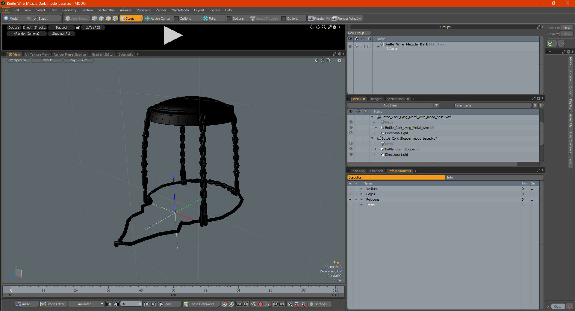 3D Bridle Wire Muzzle Dark model