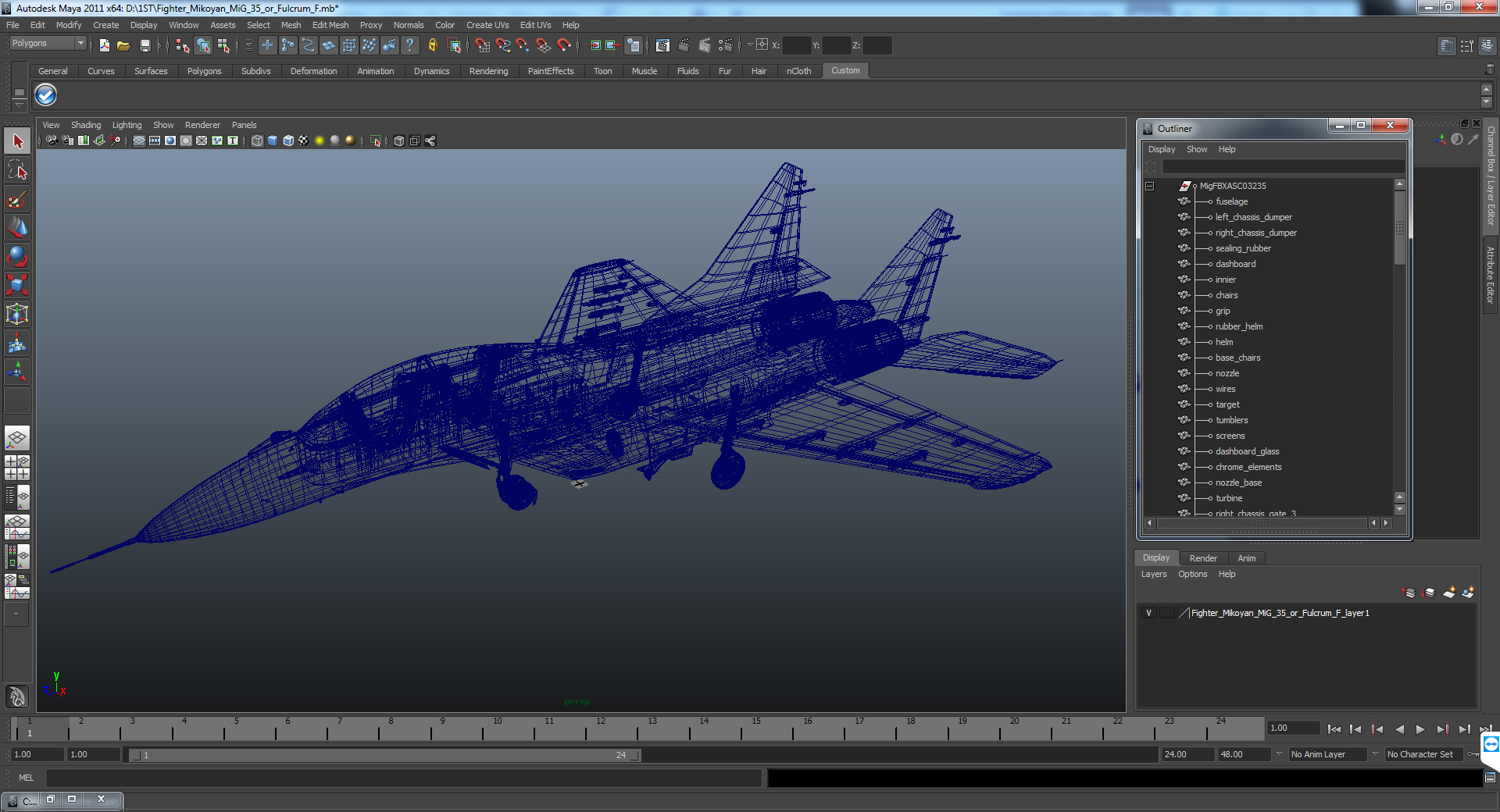 3D model Fighter Mikoyan MiG 35 or Fulcrum F