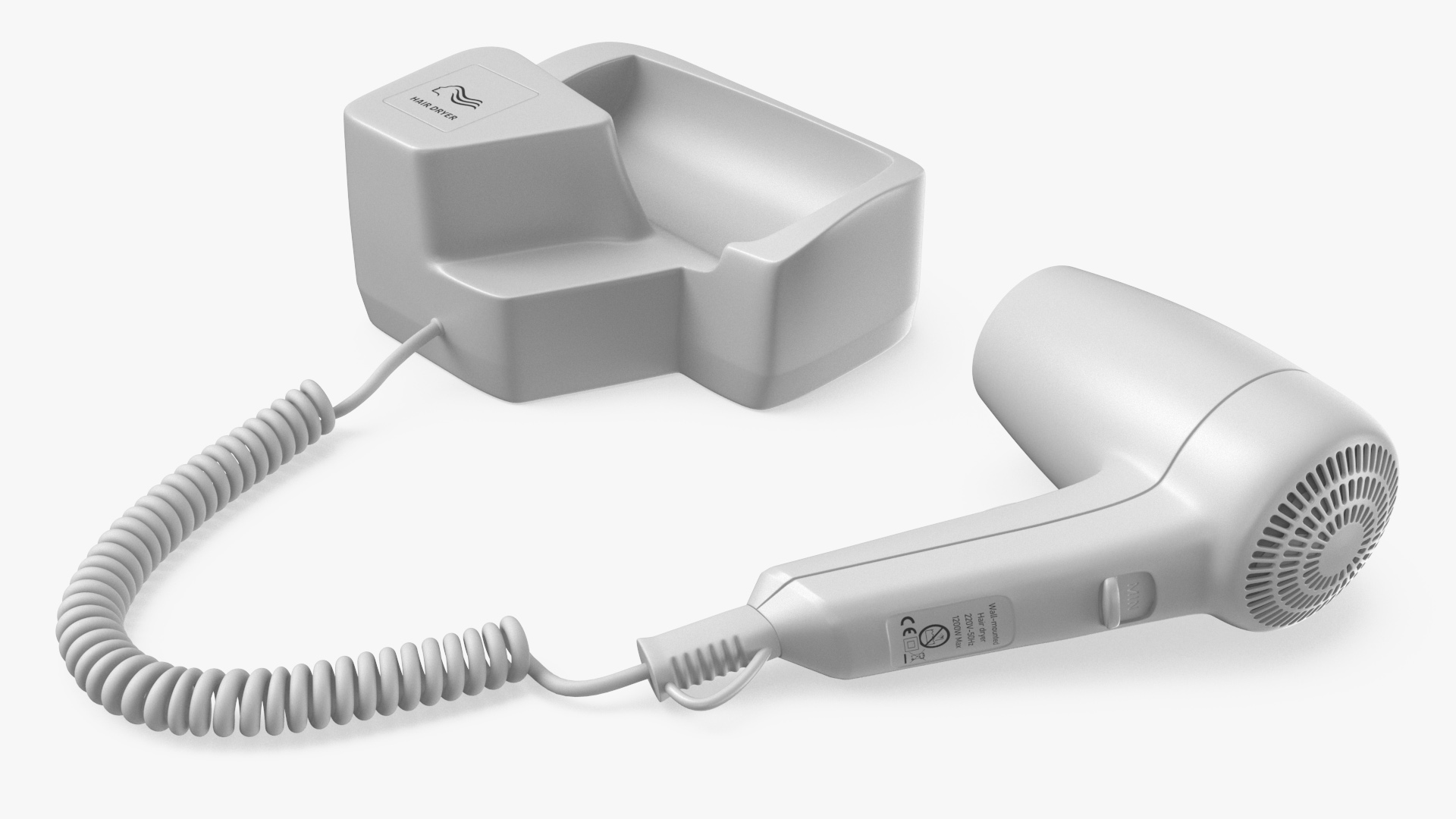 Hotel Hair Dryer Dismounted 3D