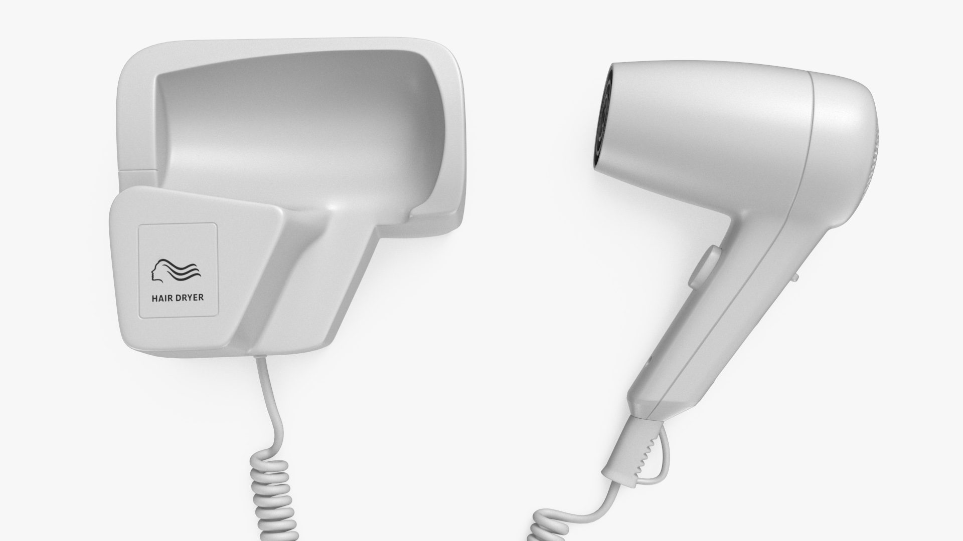 Hotel Hair Dryer Dismounted 3D