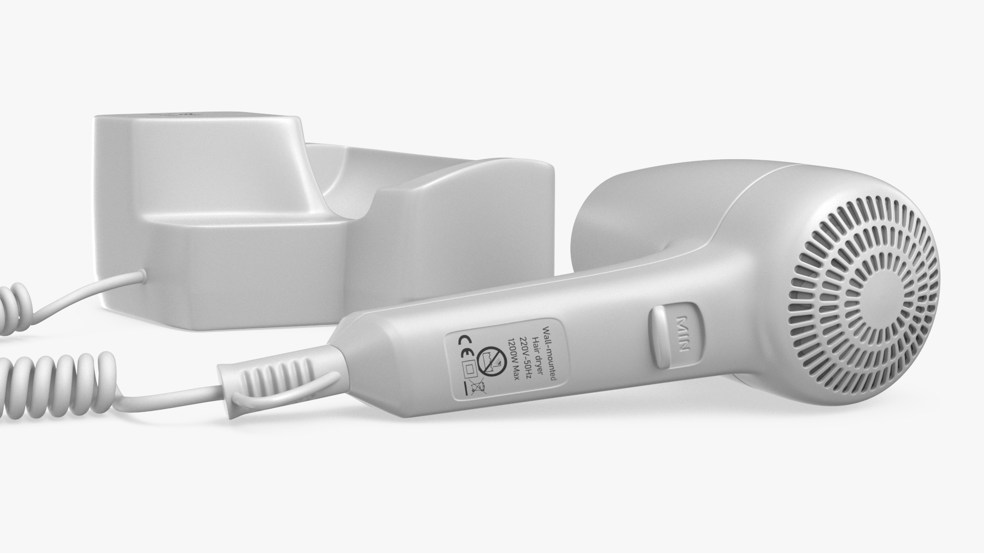 Hotel Hair Dryer Dismounted 3D
