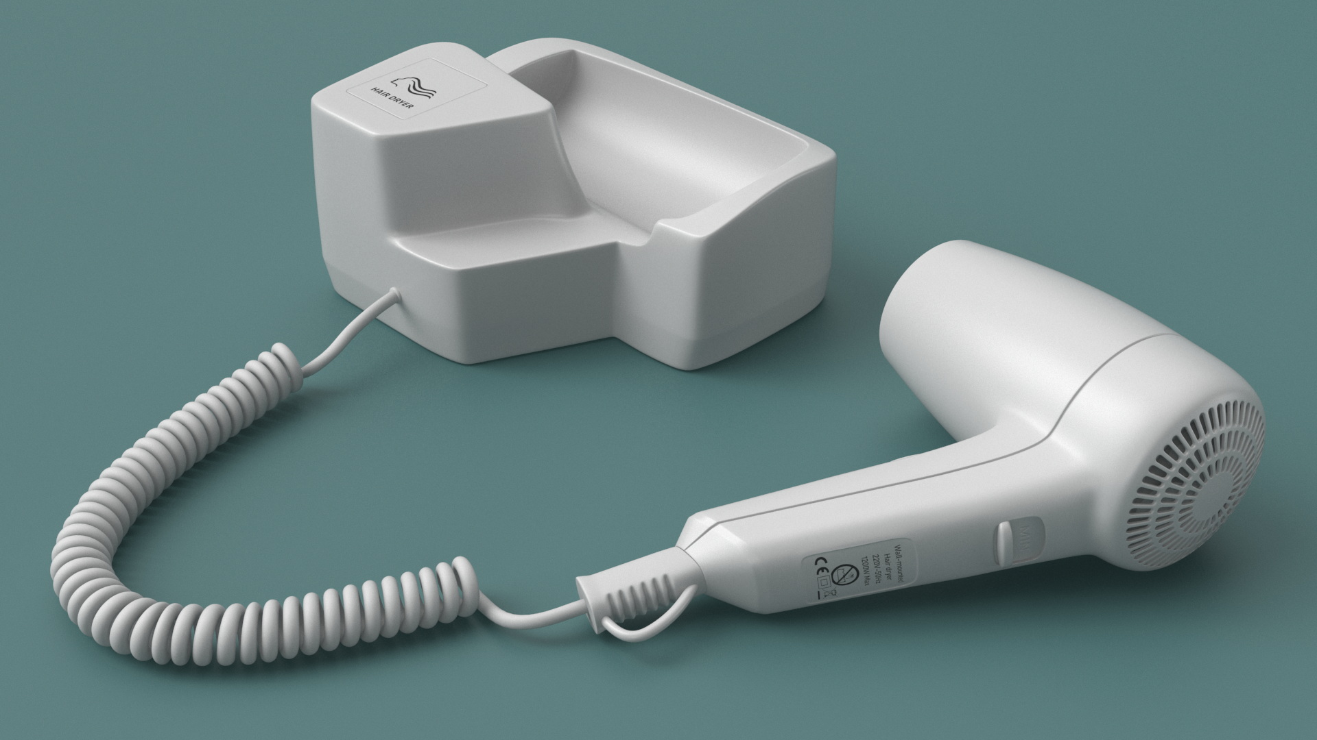 Hotel Hair Dryer Dismounted 3D