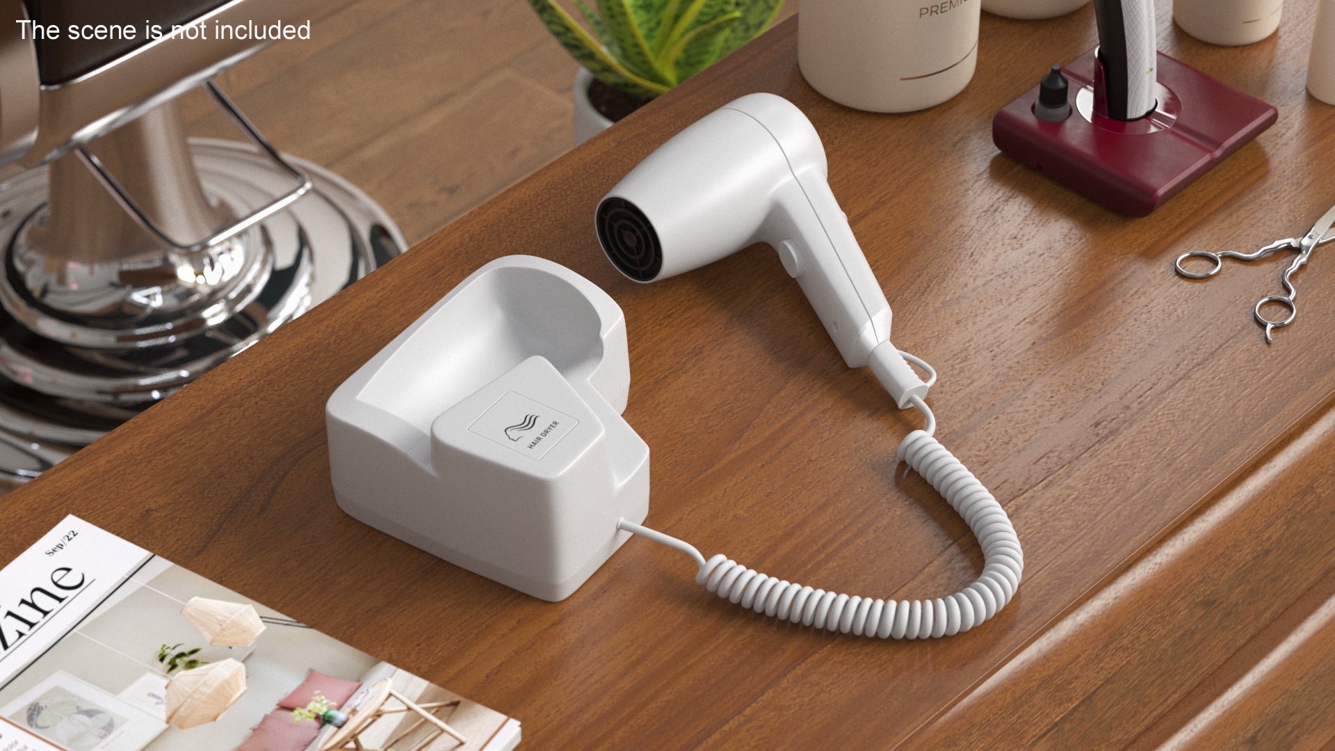 Hotel Hair Dryer Dismounted 3D