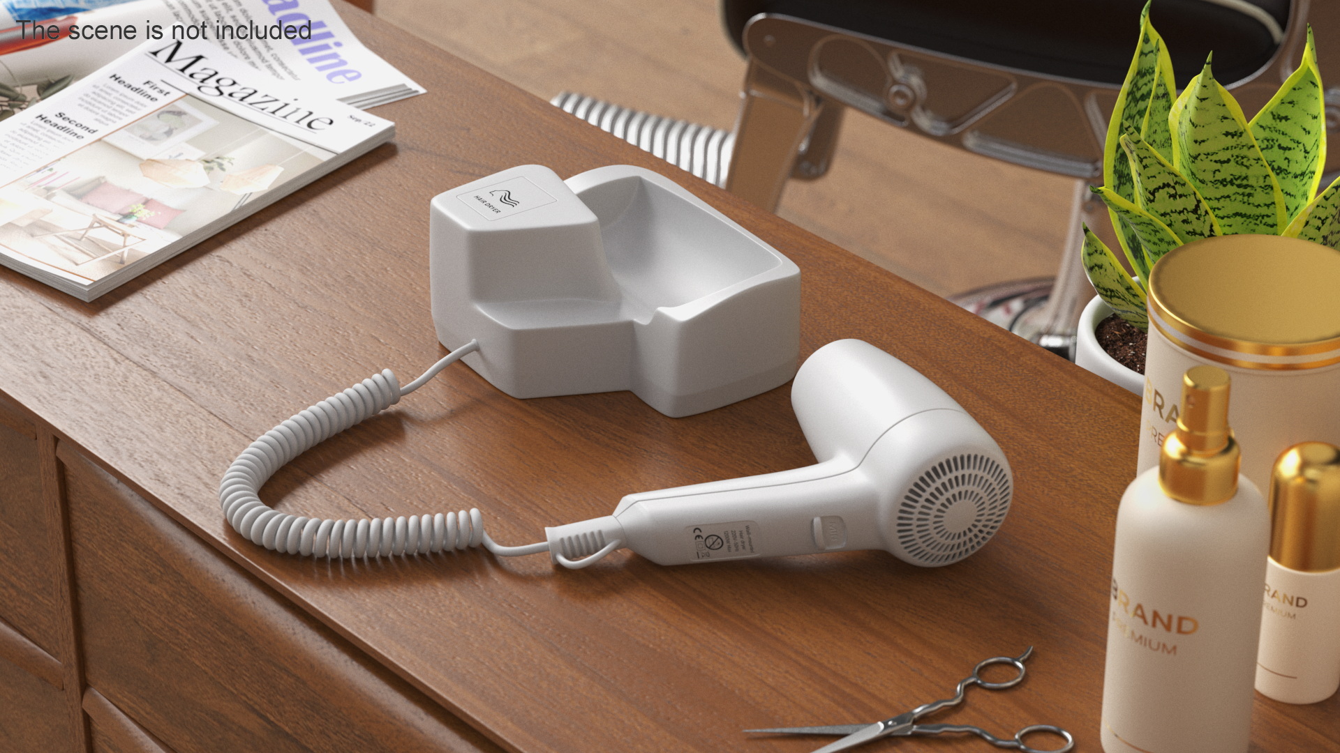 Hotel Hair Dryer Dismounted 3D