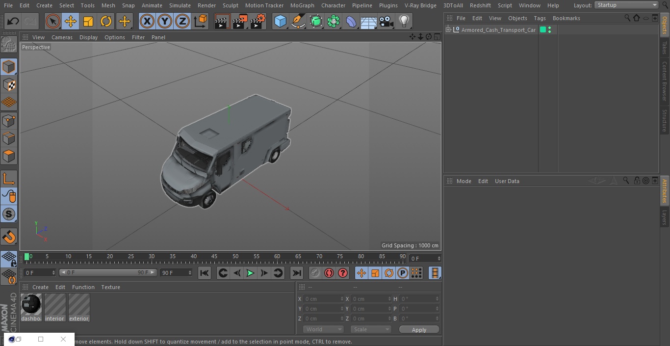 3D Armored Cash Transport Car