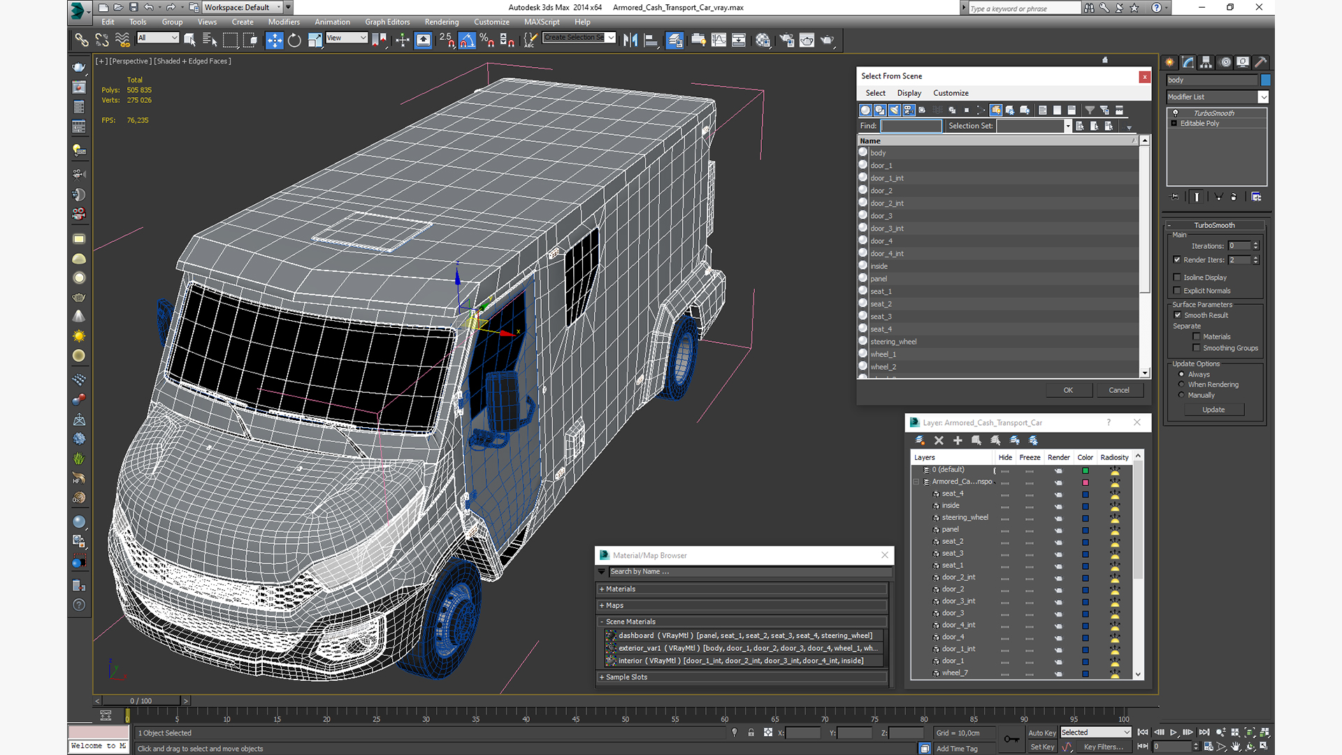 3D Armored Cash Transport Car