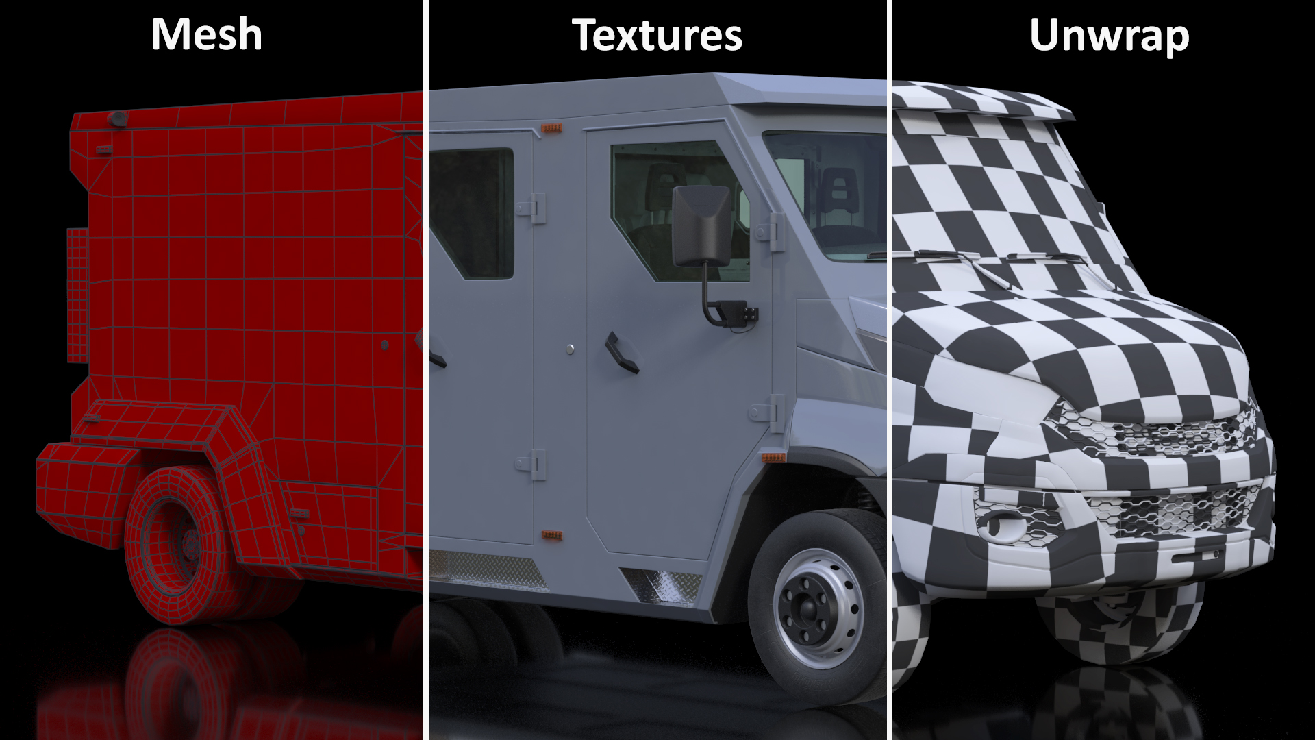 3D Armored Cash Transport Car