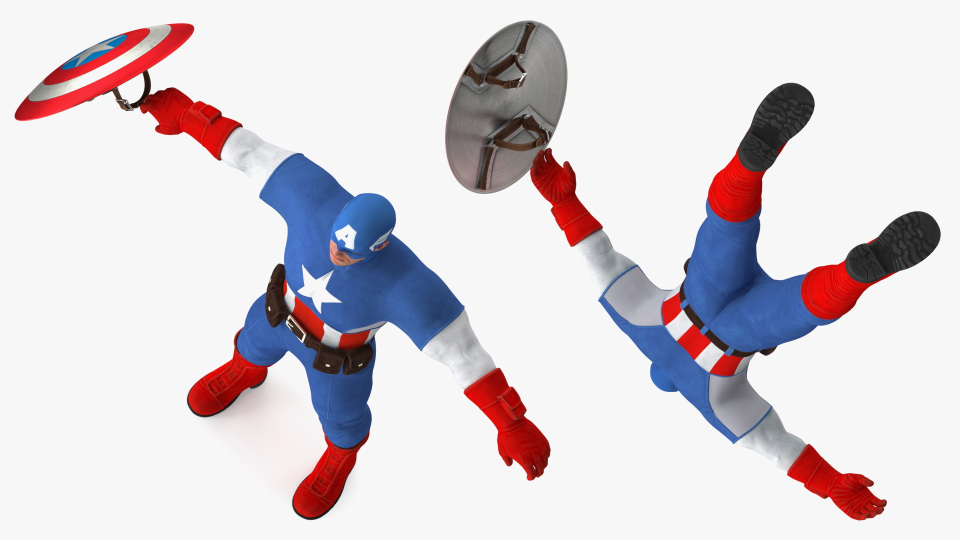 3D model Cartoon Captain America Character T-pose