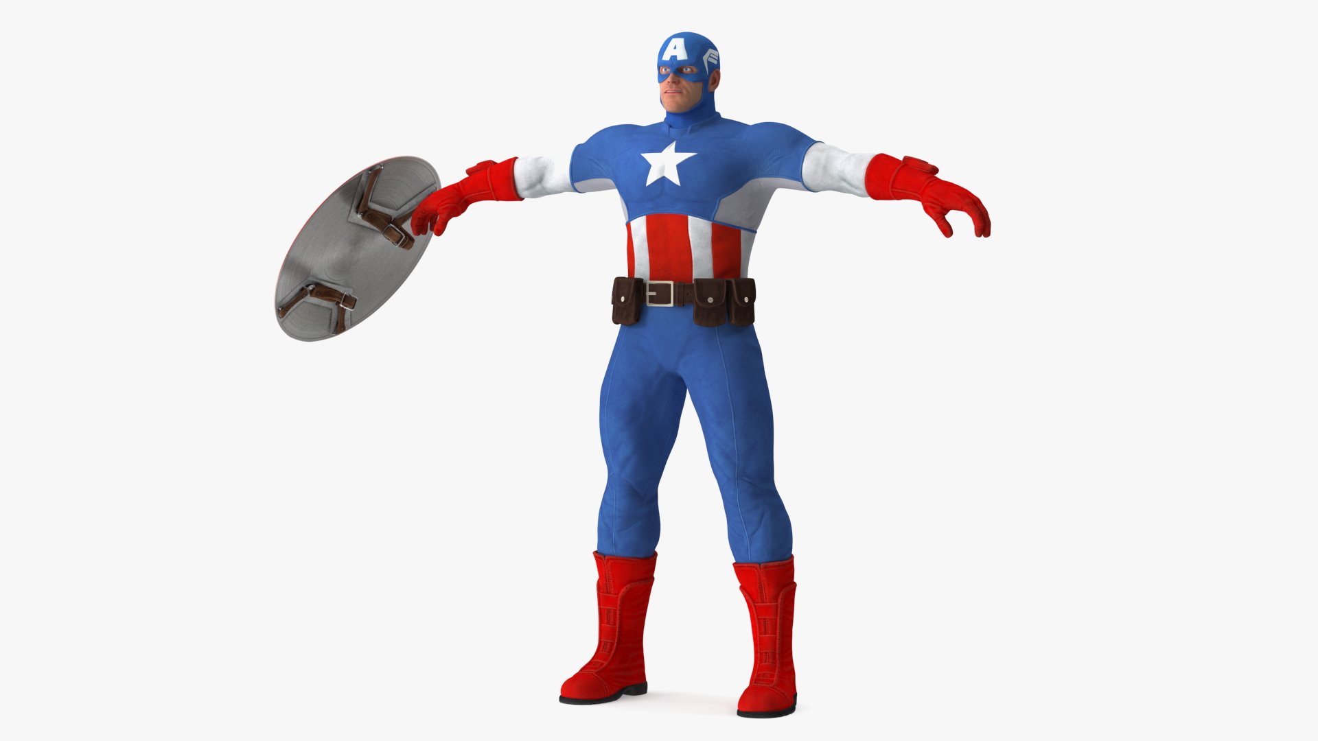 3D model Cartoon Captain America Character T-pose