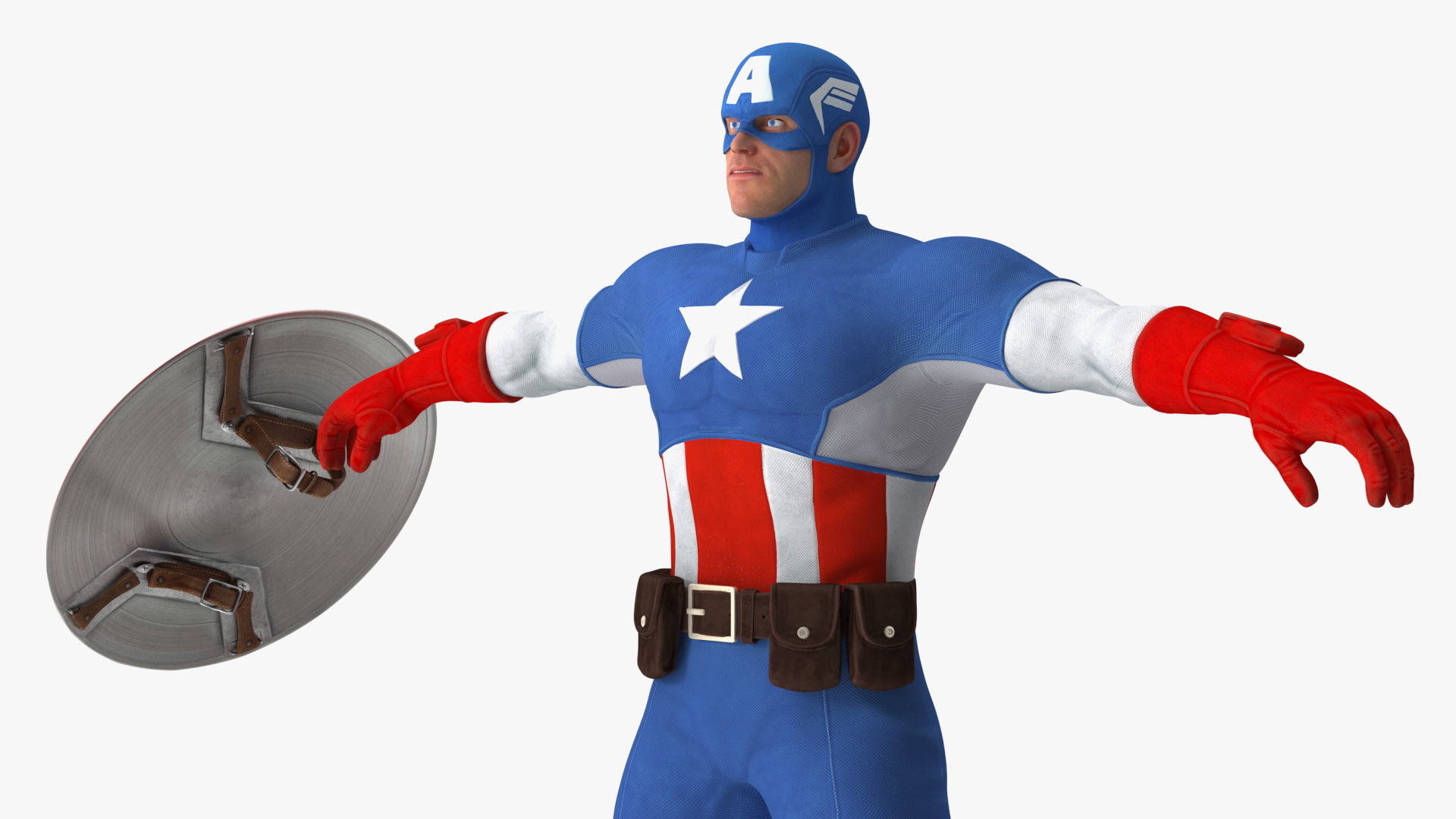 3D model Cartoon Captain America Character T-pose
