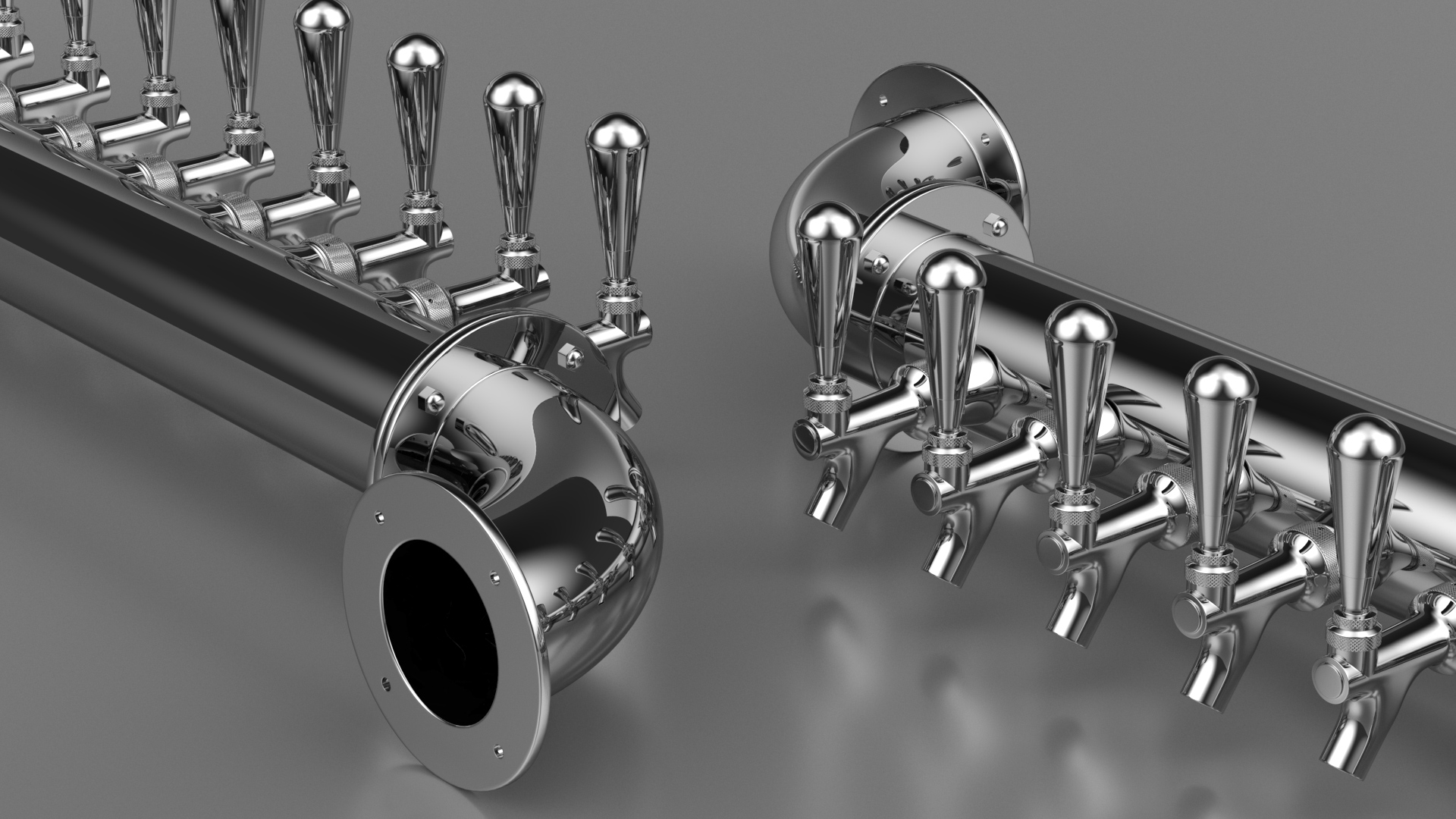 Wall Mount Rail Draft Beer Tower 3D