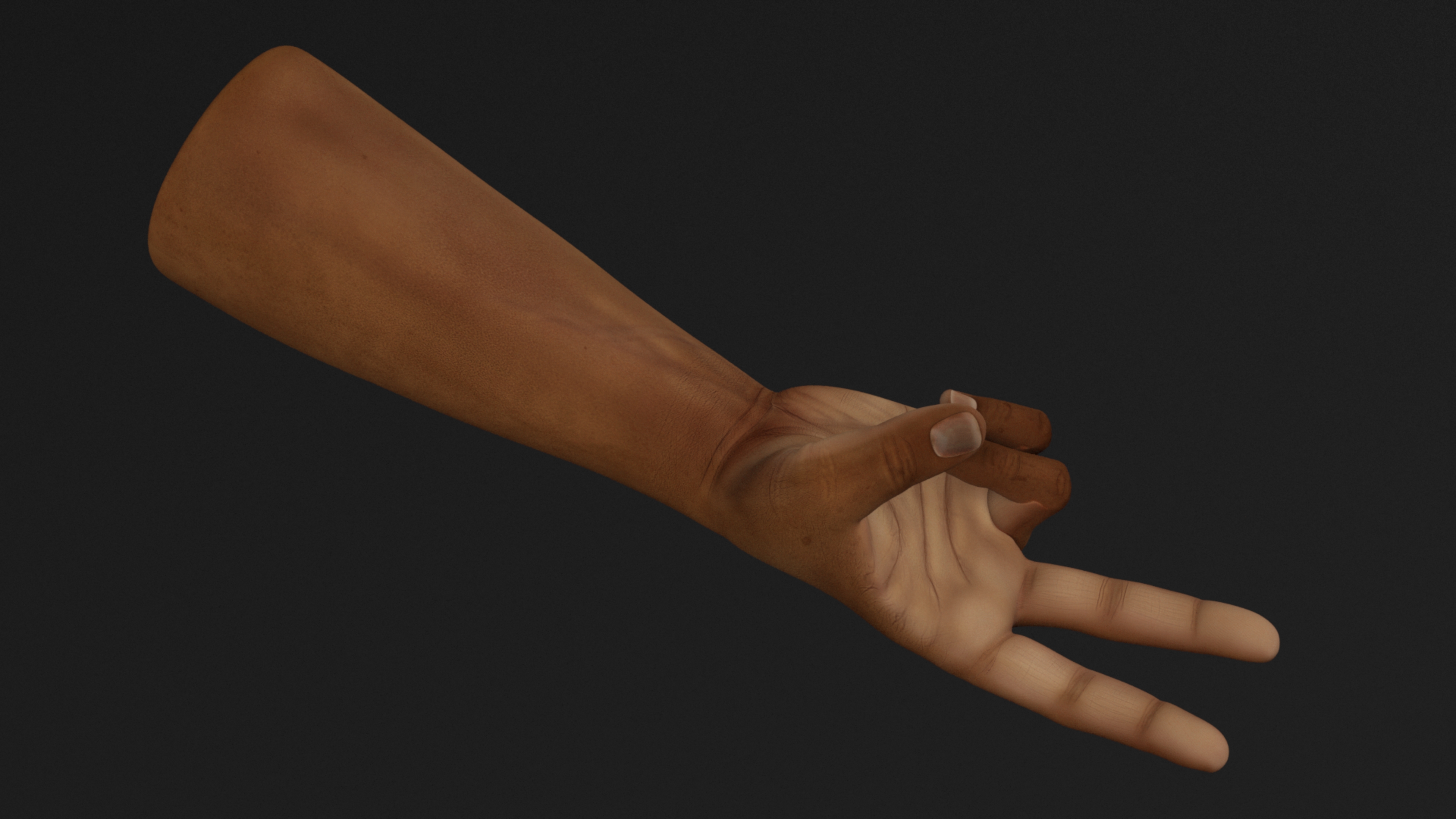 3D Afro American Male Victory Sign Pose