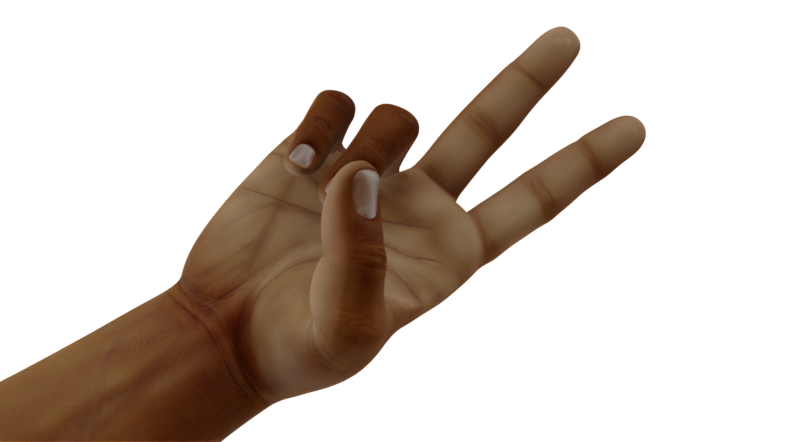 3D Afro American Male Victory Sign Pose