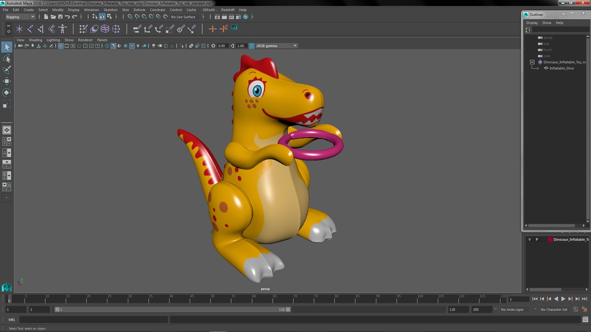 3D Dinosaur Inflatable Toy model