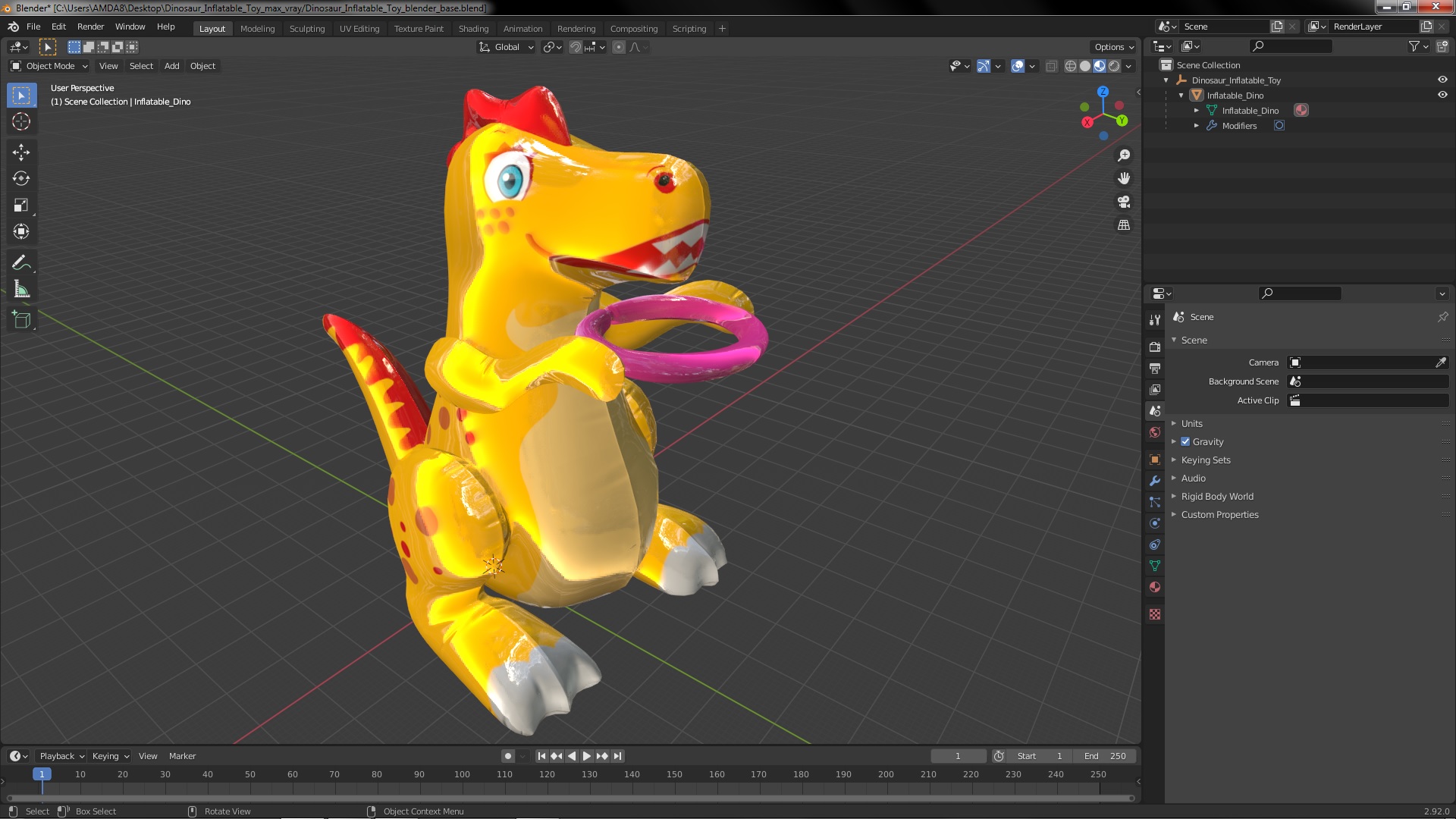 3D Dinosaur Inflatable Toy model