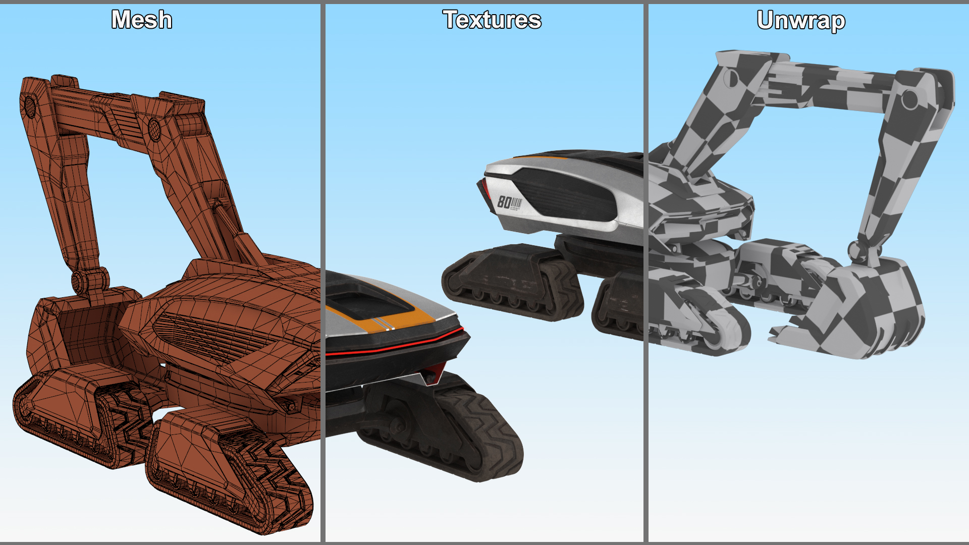 Excavator Futuristic Concept Old 3D