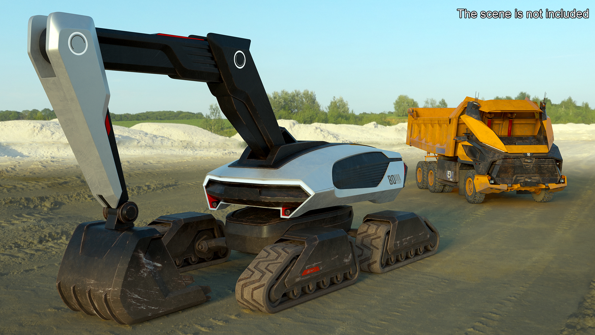 Excavator Futuristic Concept Old 3D