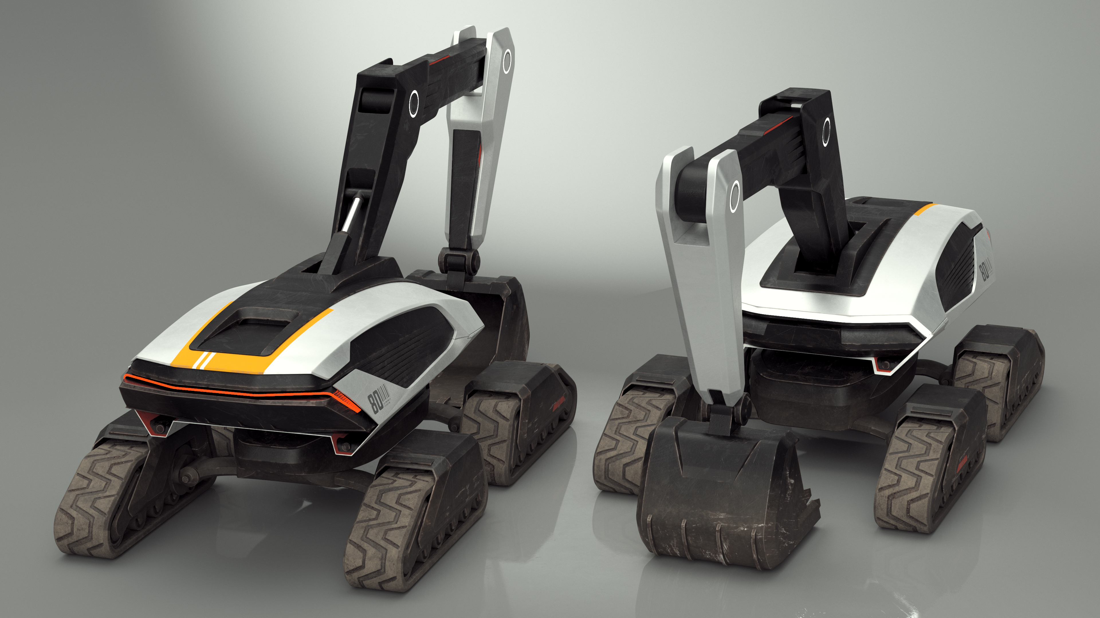 Excavator Futuristic Concept Old 3D