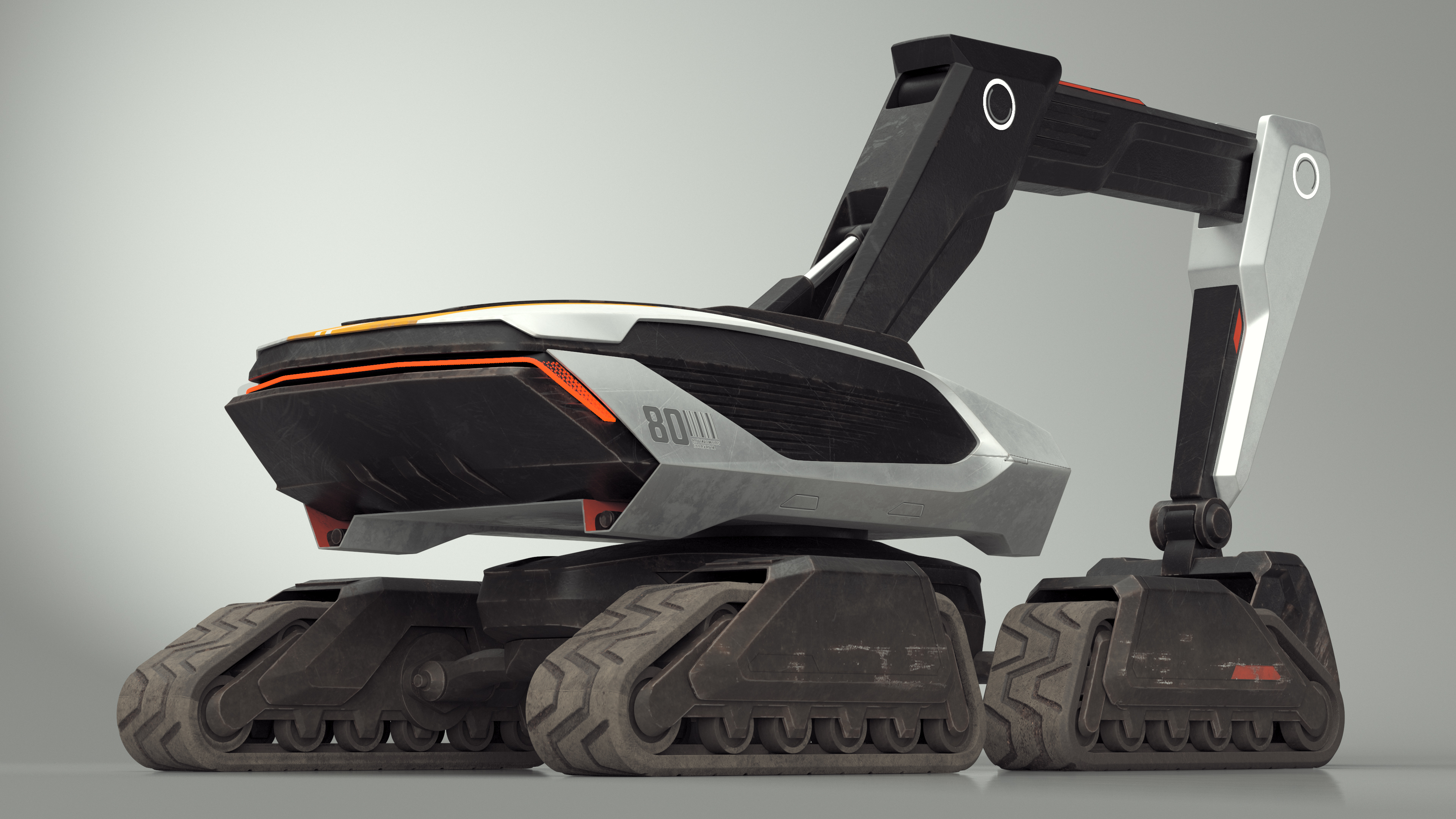 Excavator Futuristic Concept Old 3D