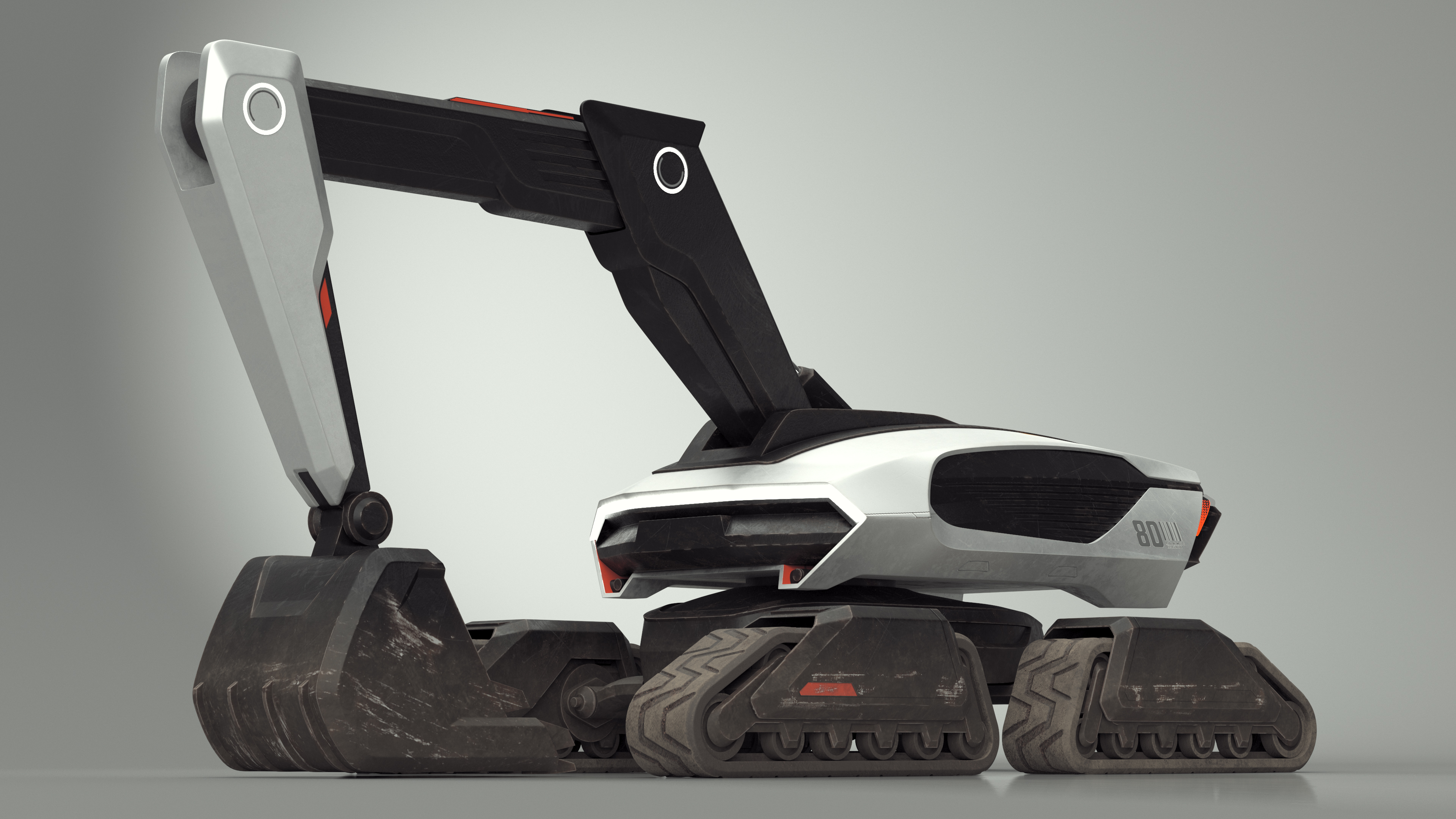 Excavator Futuristic Concept Old 3D