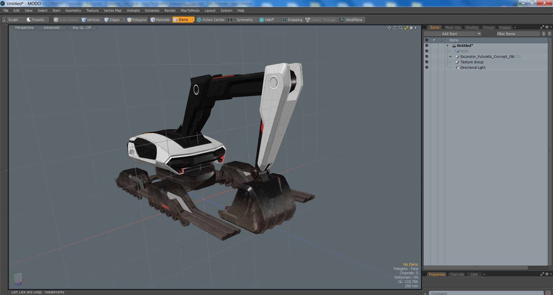 Excavator Futuristic Concept Old 3D