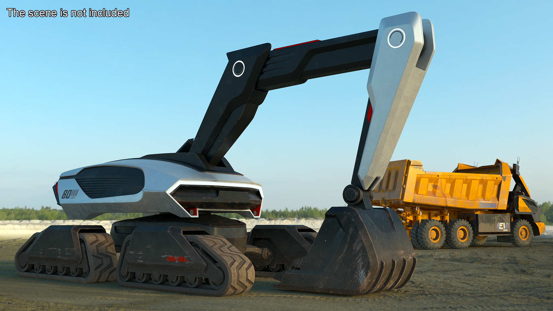 Excavator Futuristic Concept Old 3D
