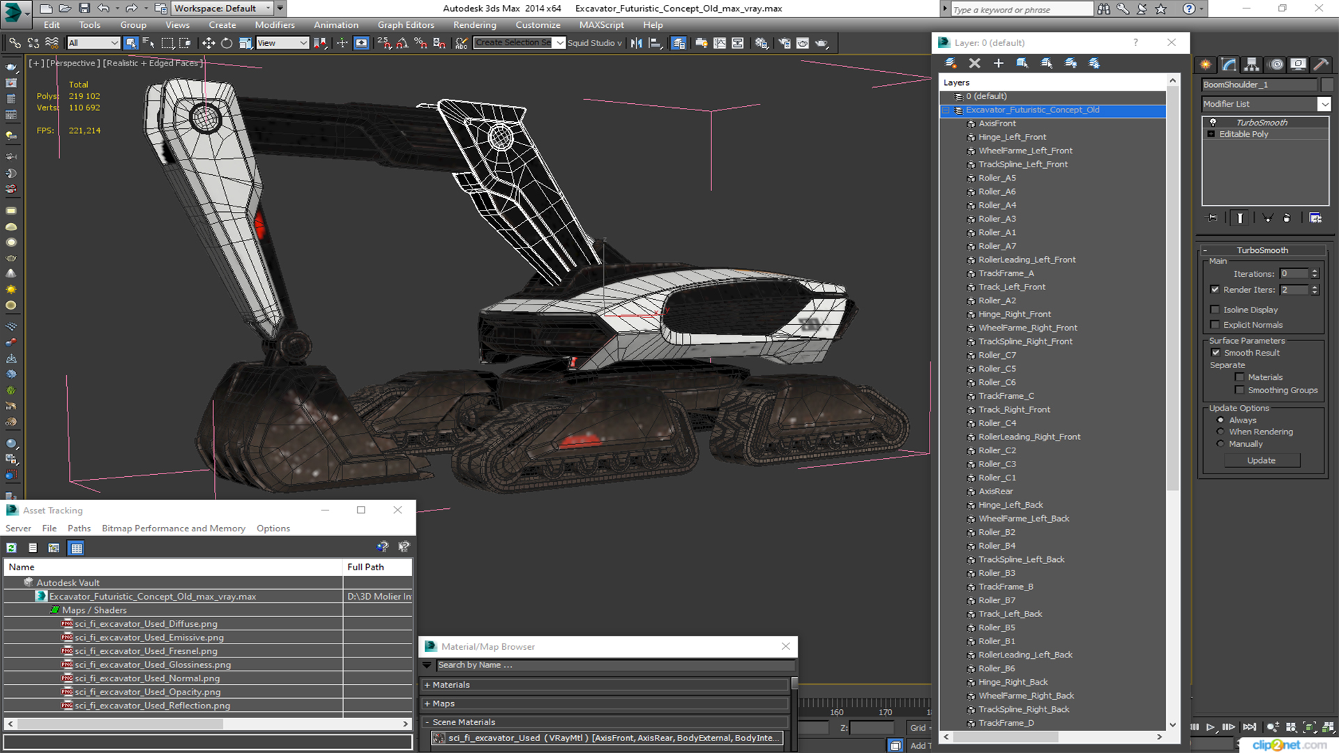 Excavator Futuristic Concept Old 3D
